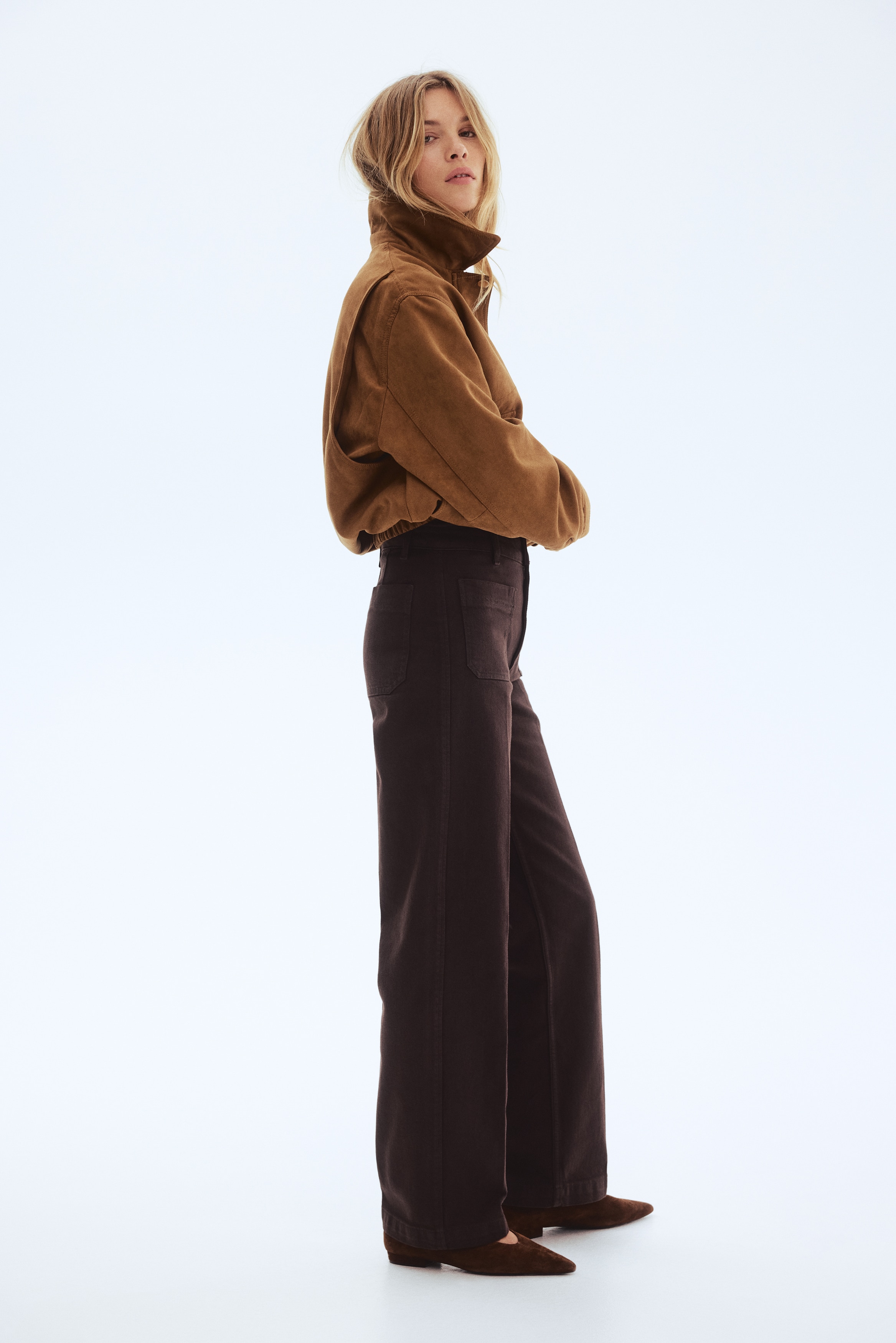 Wide High Jeans - Σκούρο καφέ/Λευκό/Ναυτικό μπλε denim/Απαλό ροζ/Ανοιχτό μπλε denim/Σκούρο μπλε denim/Ανοιχτό μπλε denim/Ανοιχτό κόκκινο