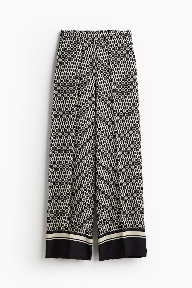 Wide trousers - Black/Patterned/Dark grey/Black - 1