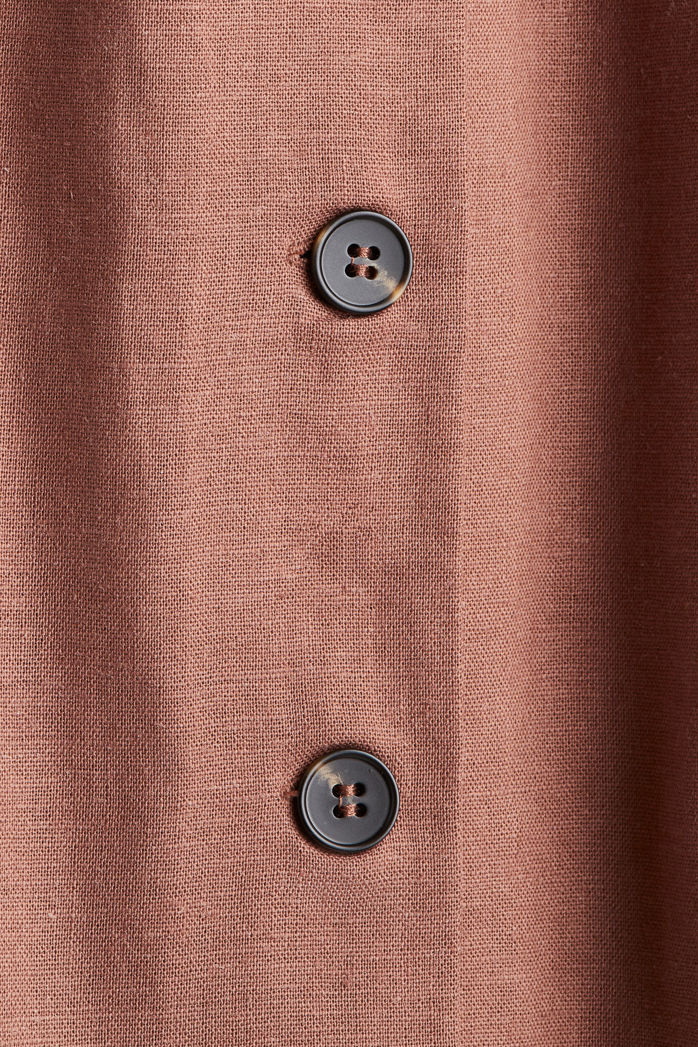 Linen-blend midi dress