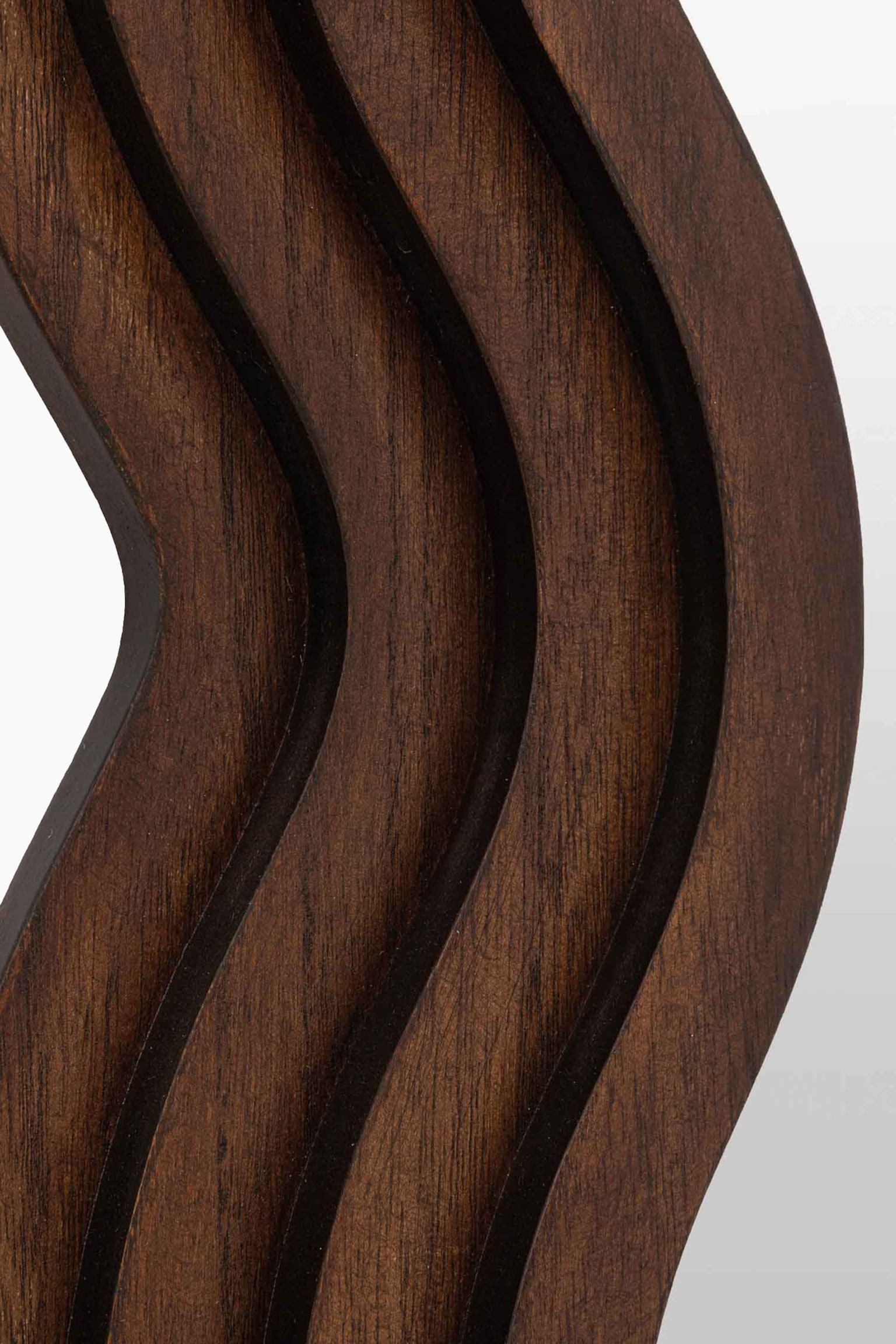 Small Wavy Wooden Mirror-Brown - 4