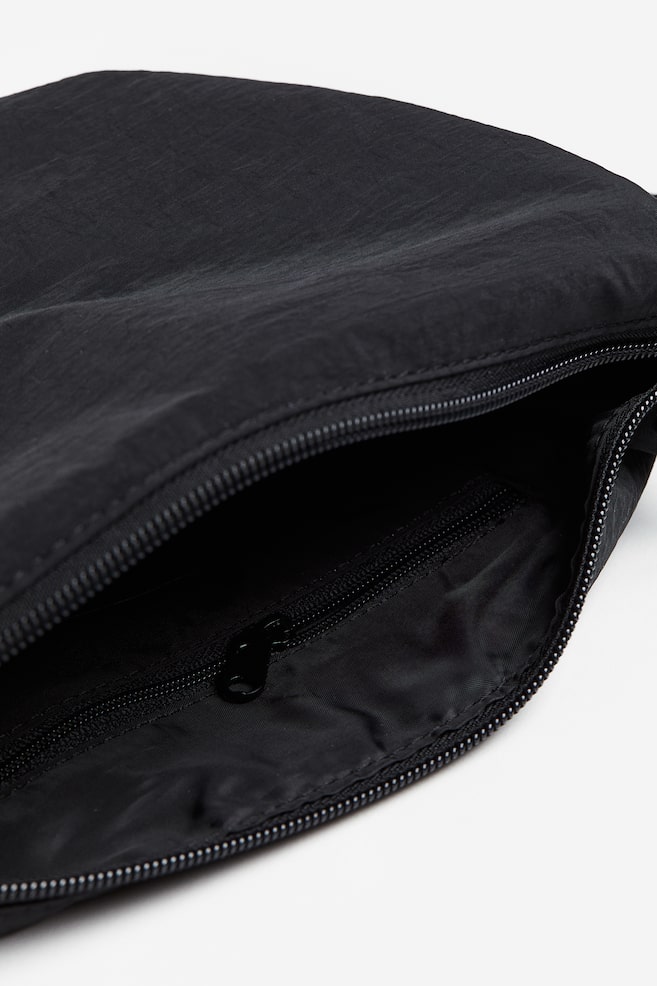 Nylon shoulder bag - Black/Light beige - 2