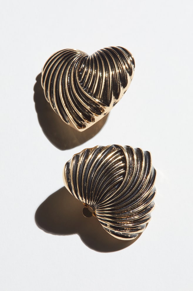 Kolczyki w kształcie serca - Złocisty - 1