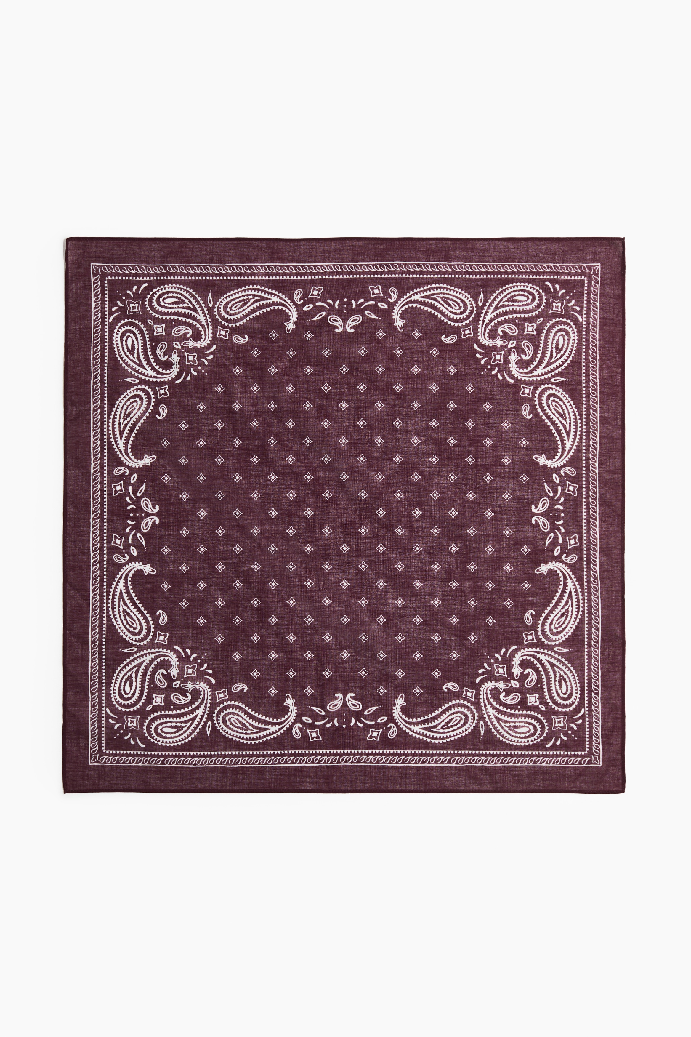 Patterned cotton scarf - Plum red/Paisley pattern/Purple/Paisley pattern