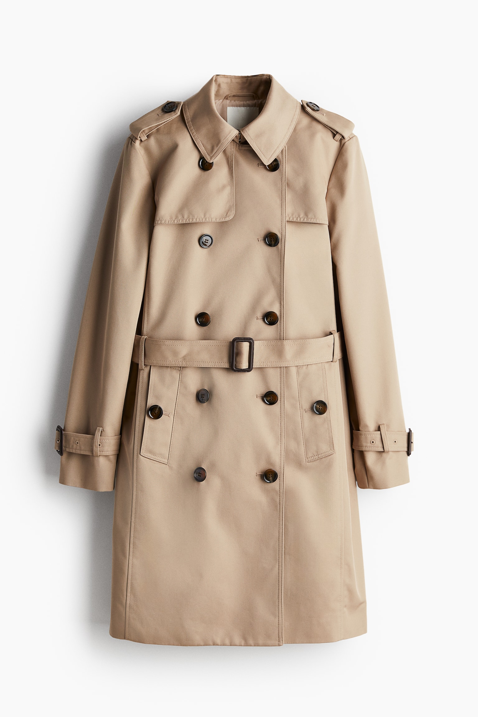 Knee-length trench coat - Beige - 2