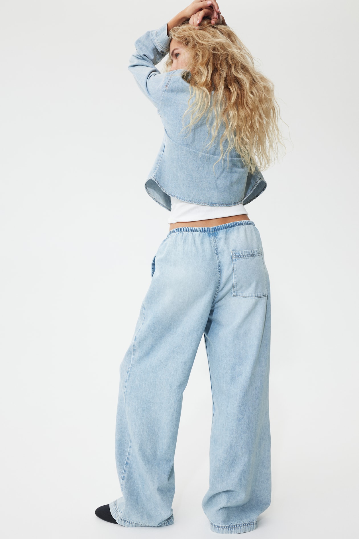 Denim Drawstring Pants - image 2
