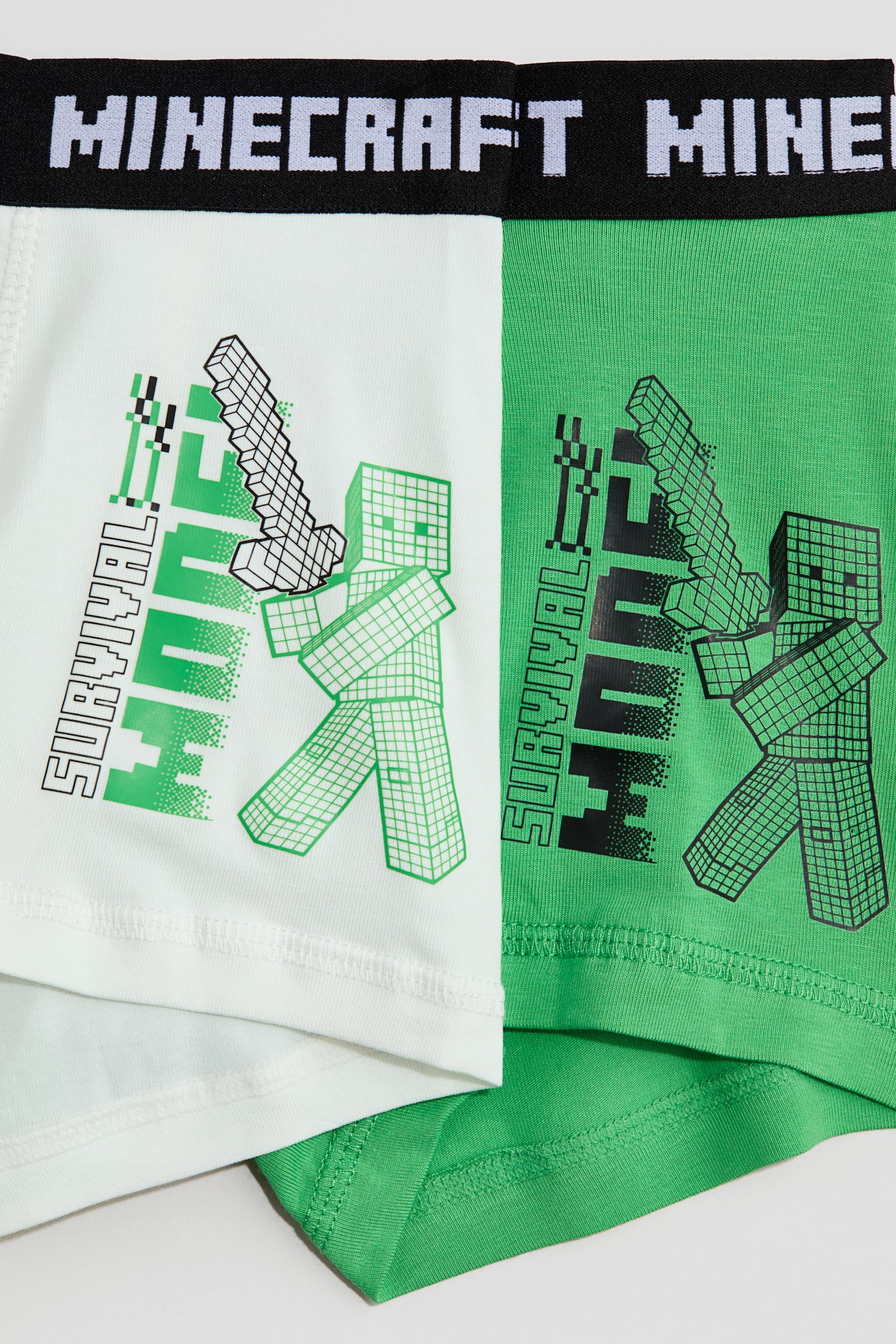 Lot de 5 caleçons boxeurs - Vert/Minecraft/Blanc/Garfield - 3