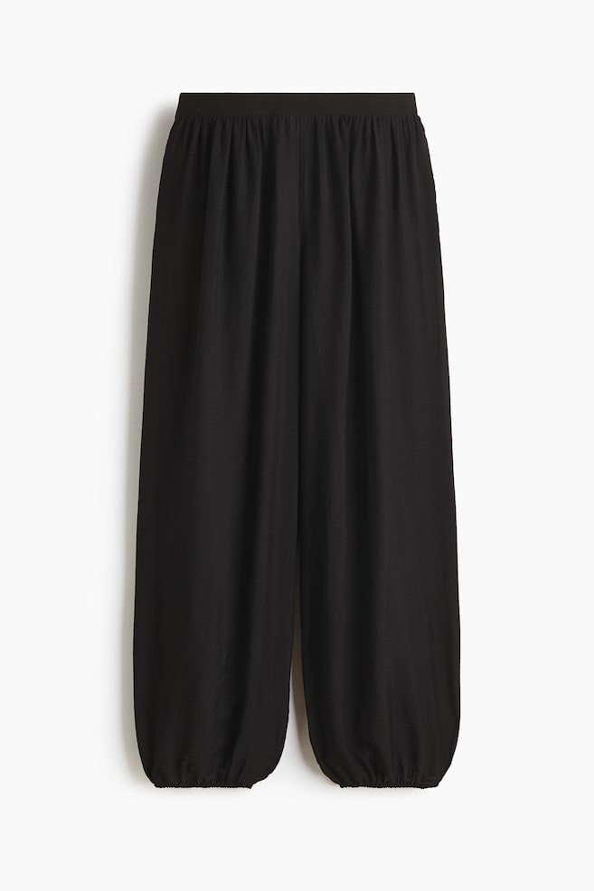Pantaloni bufanți - Negru/Fildeșiu/Verde-kaki închis - 1