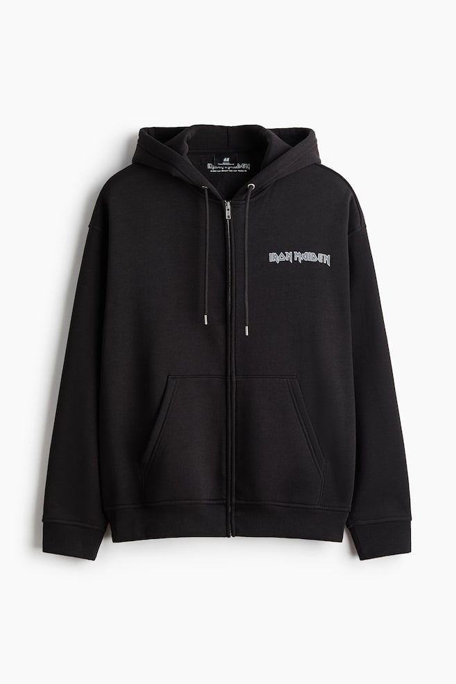 Loose-Fit Printed Hooded Jacket - Black/Iron Maiden/Black/Guns N' Roses/Light gray melange/Honda - 1