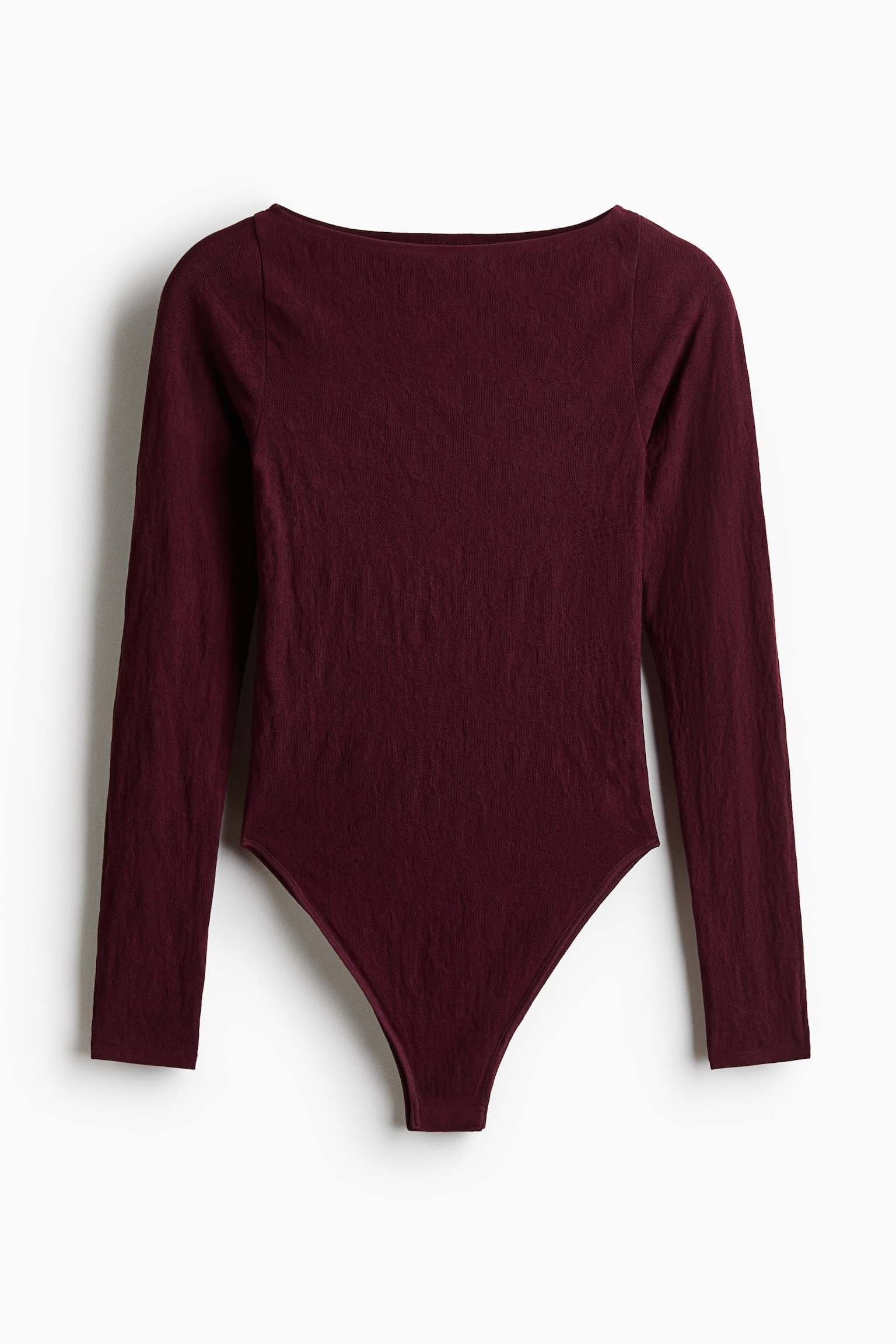 Seamless body van kant - Bordeauxrood/Zwart