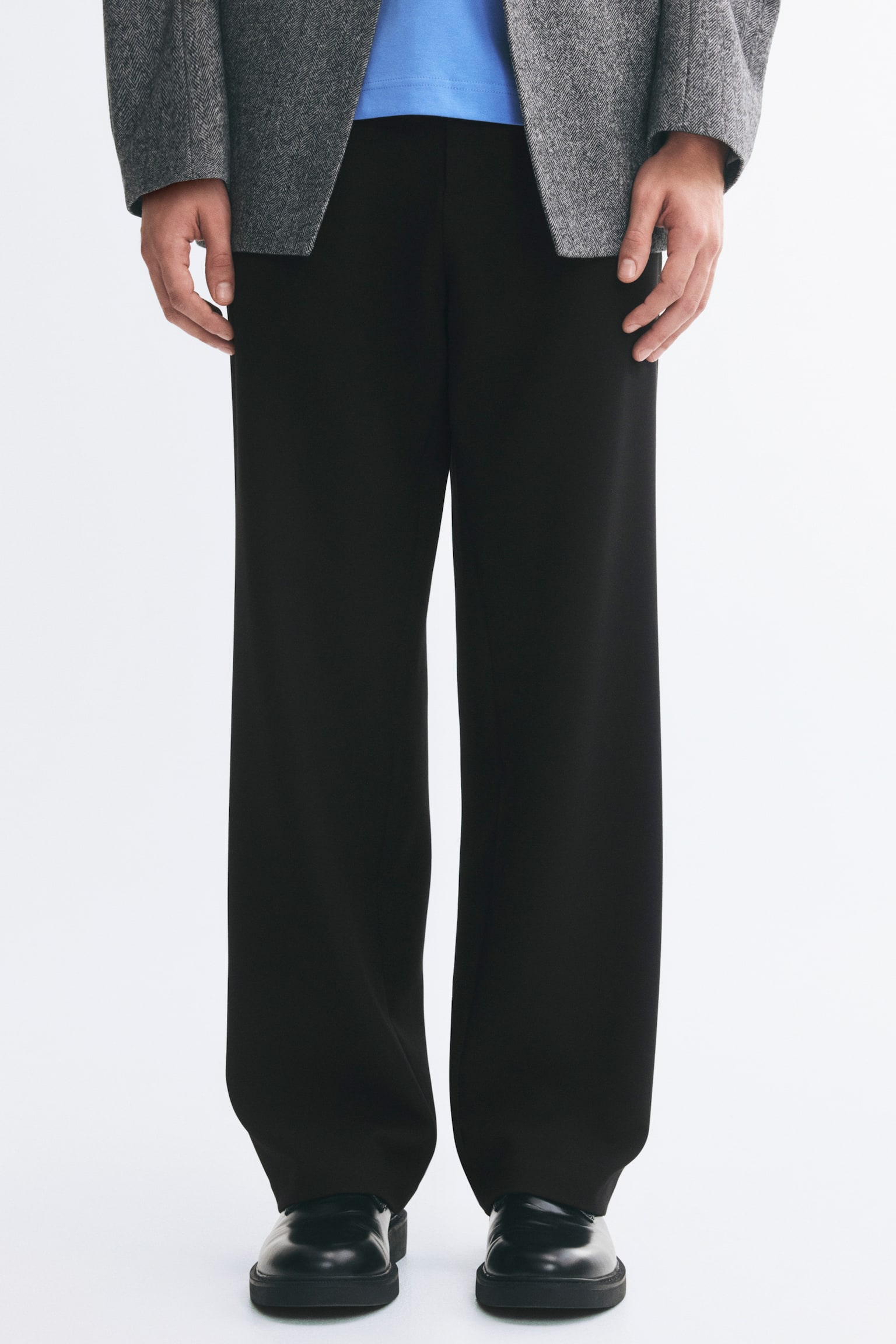 Мужские брюки H&M Relaxed-Fit Tailored, цвет: Чёрный — фото 3