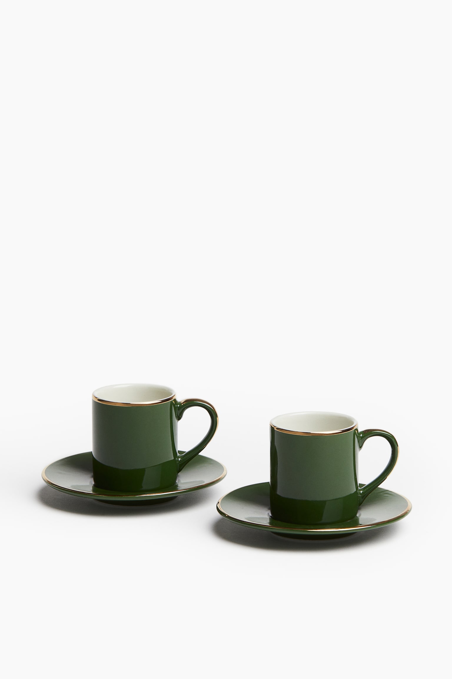 2-pack espresso cup and saucer - Dark green/White/Leopard print/Light pink/Black - 1