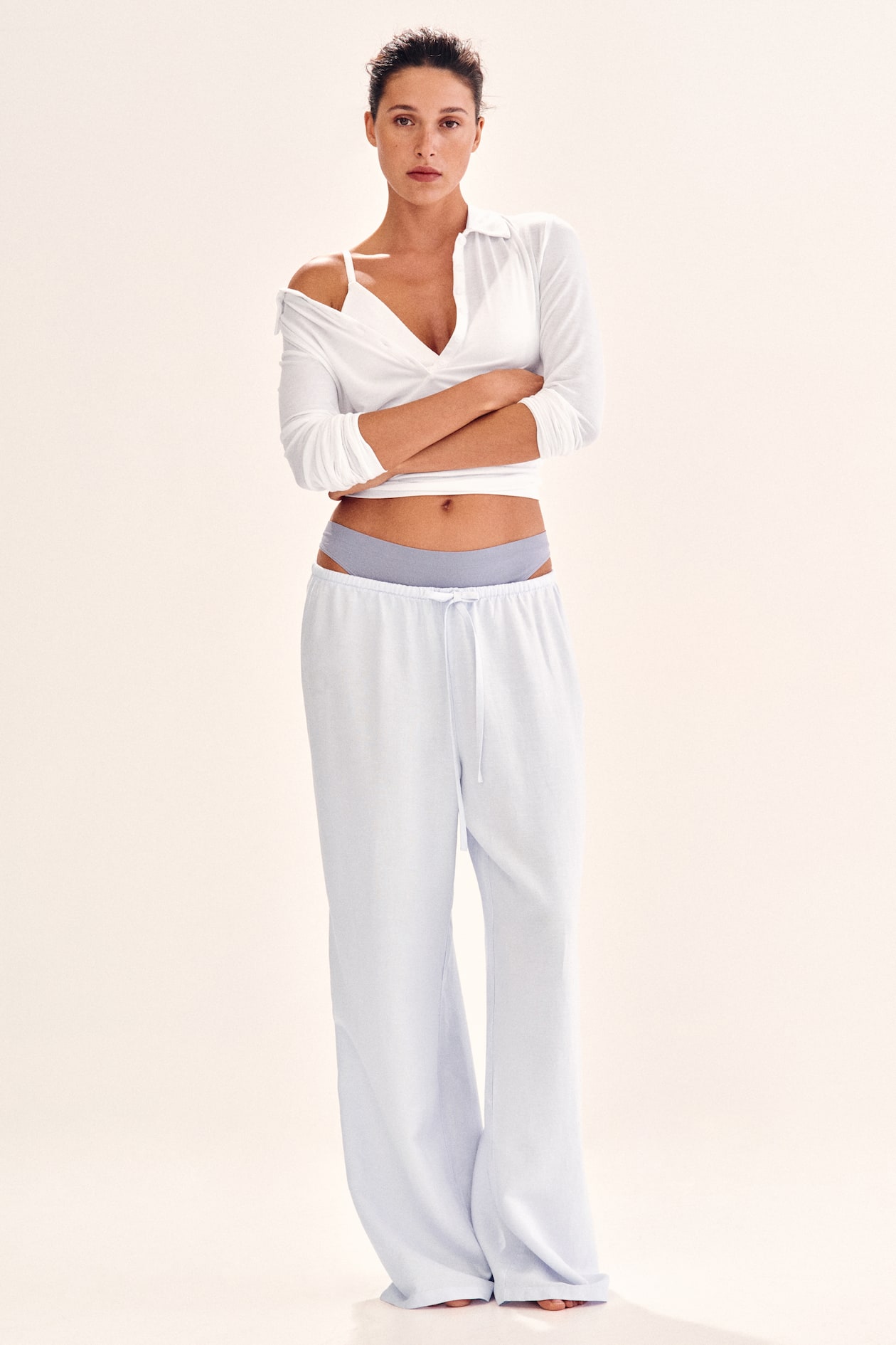Linen-Blend Drawstring Pants - image 5
