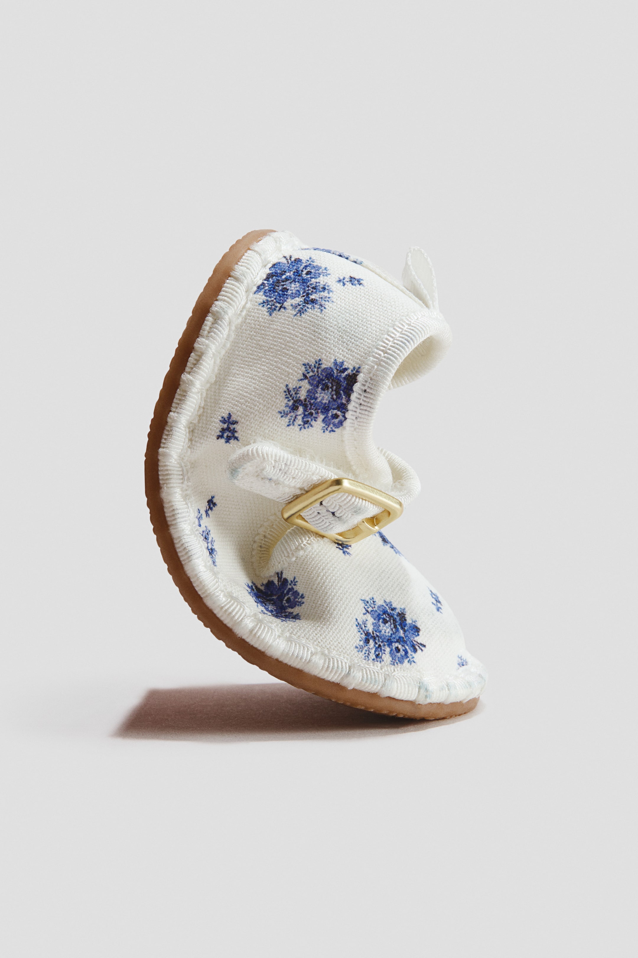 Floral-print canvas ballet flats