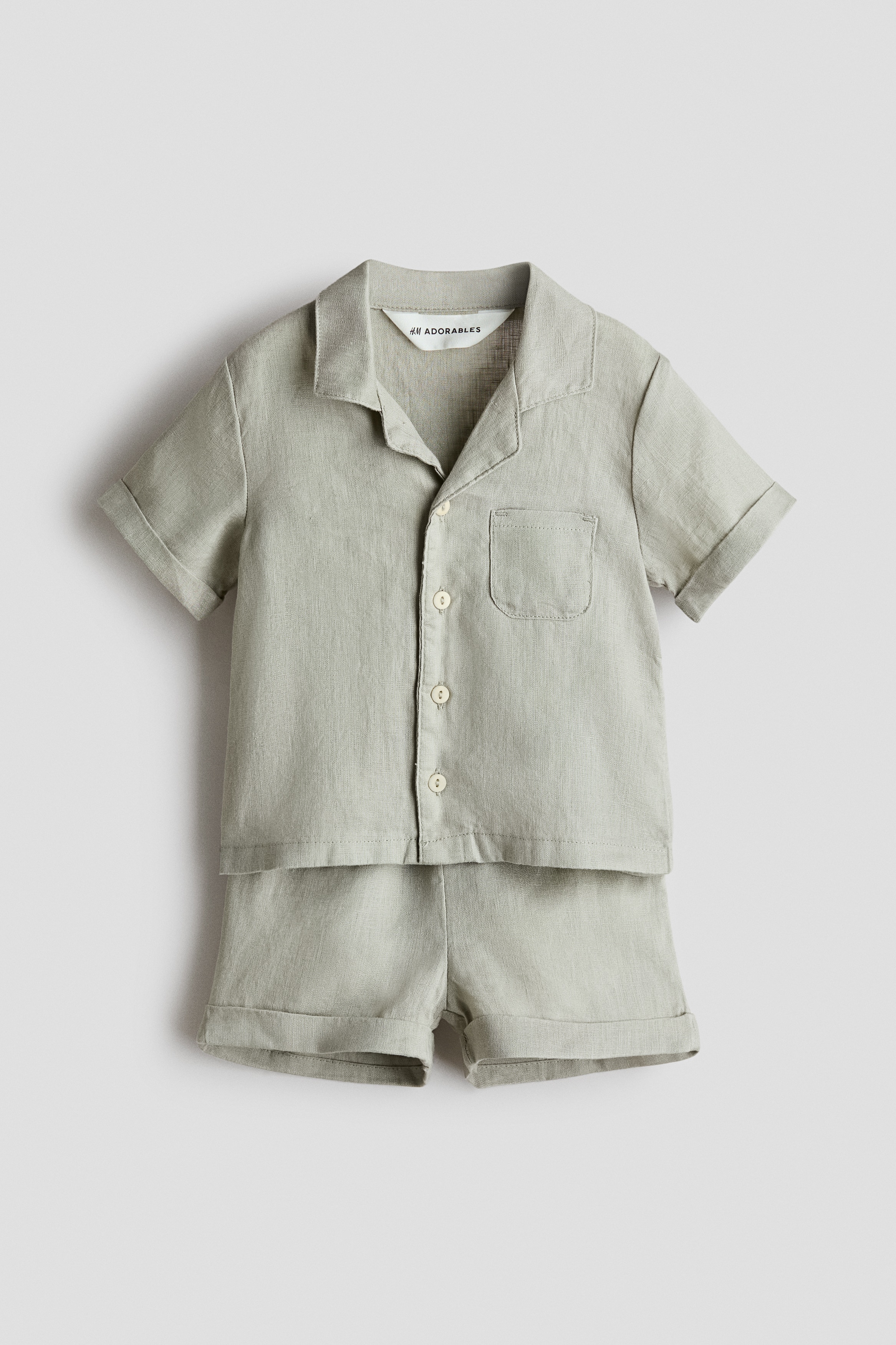 2-Piece Linen Set - Light khaki green - Kids | H&M US