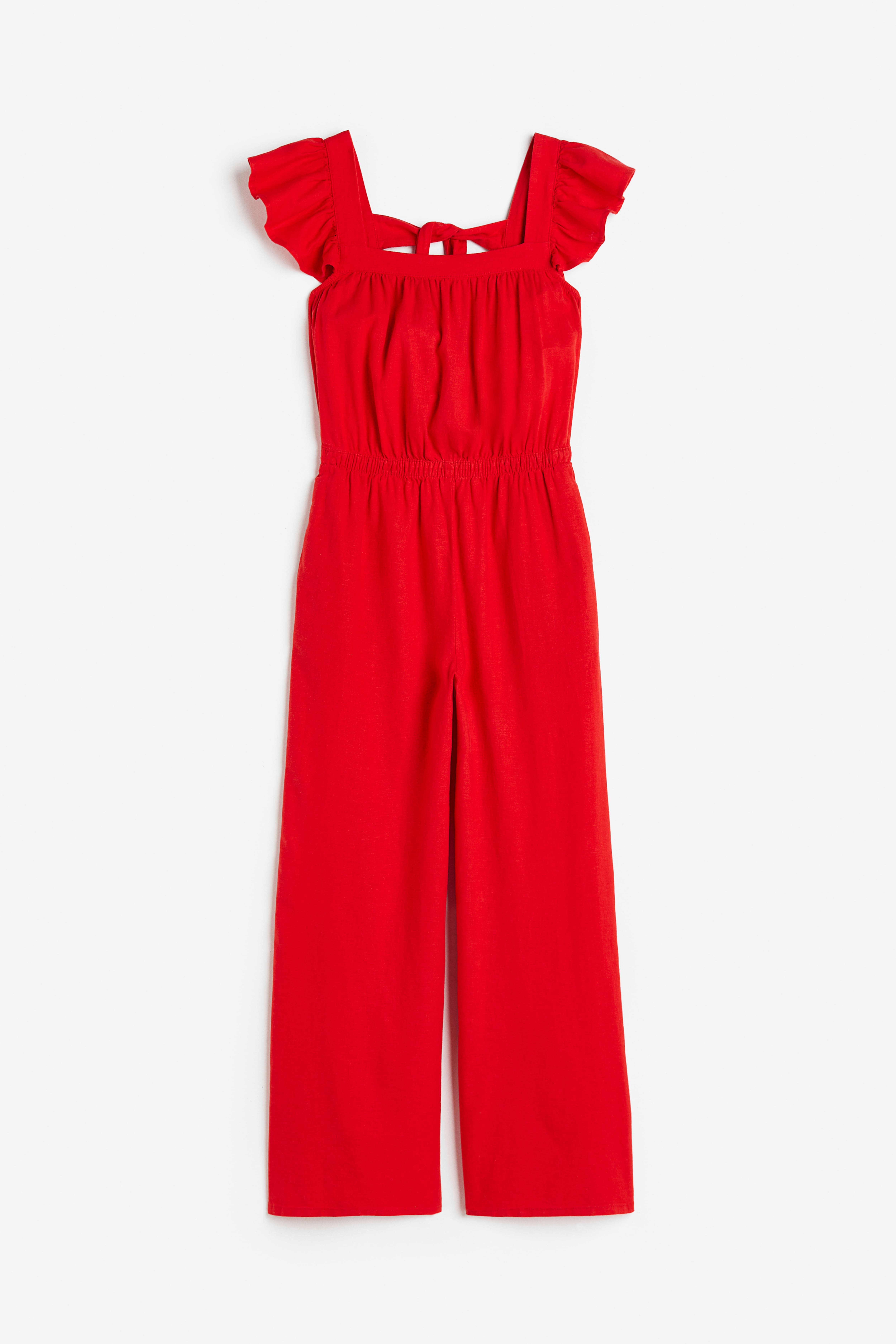 Linen blend Jumpsuit Red Ladies H M CA