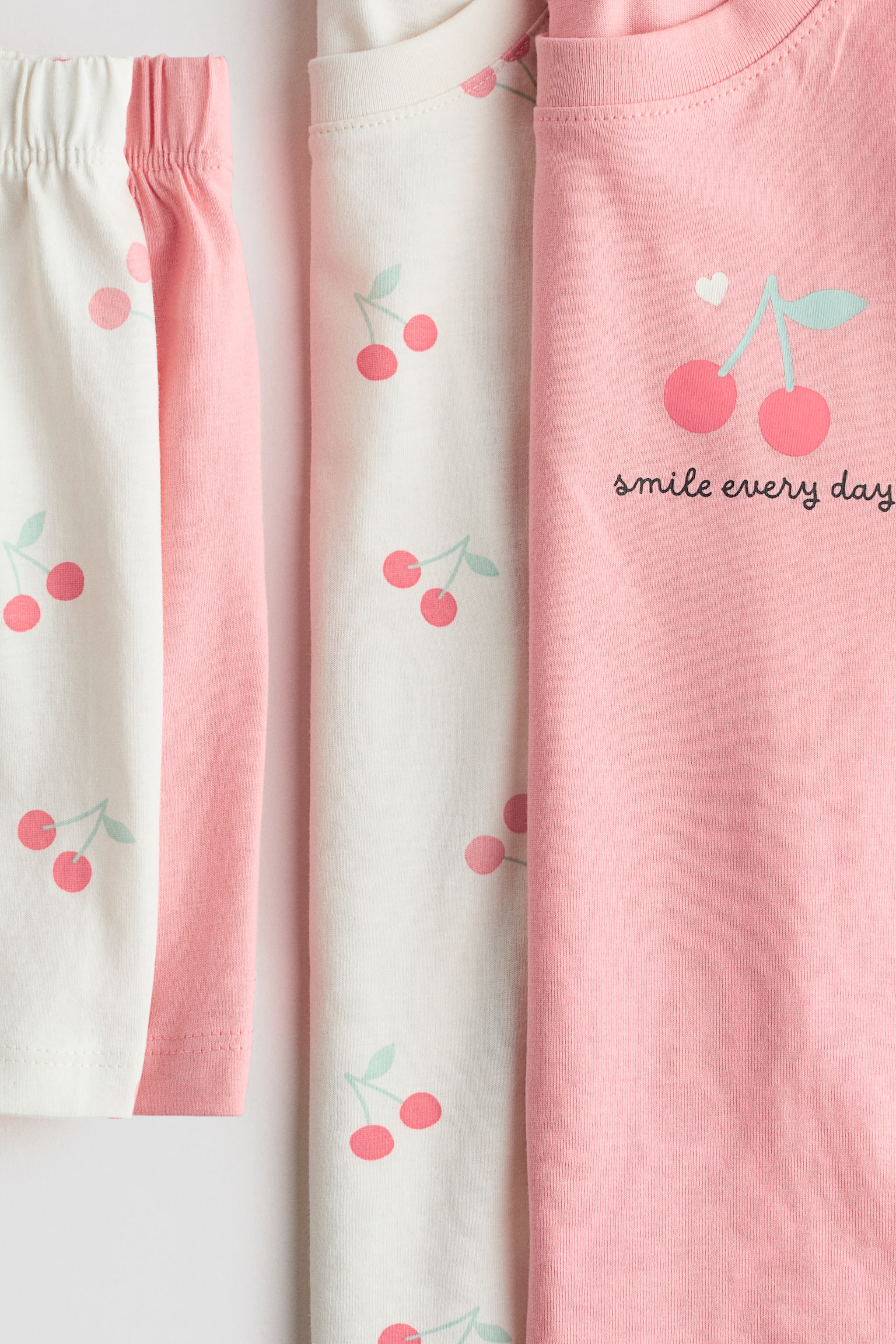 2-pack printed cotton pyjamas-Light pink/Cherries - 2