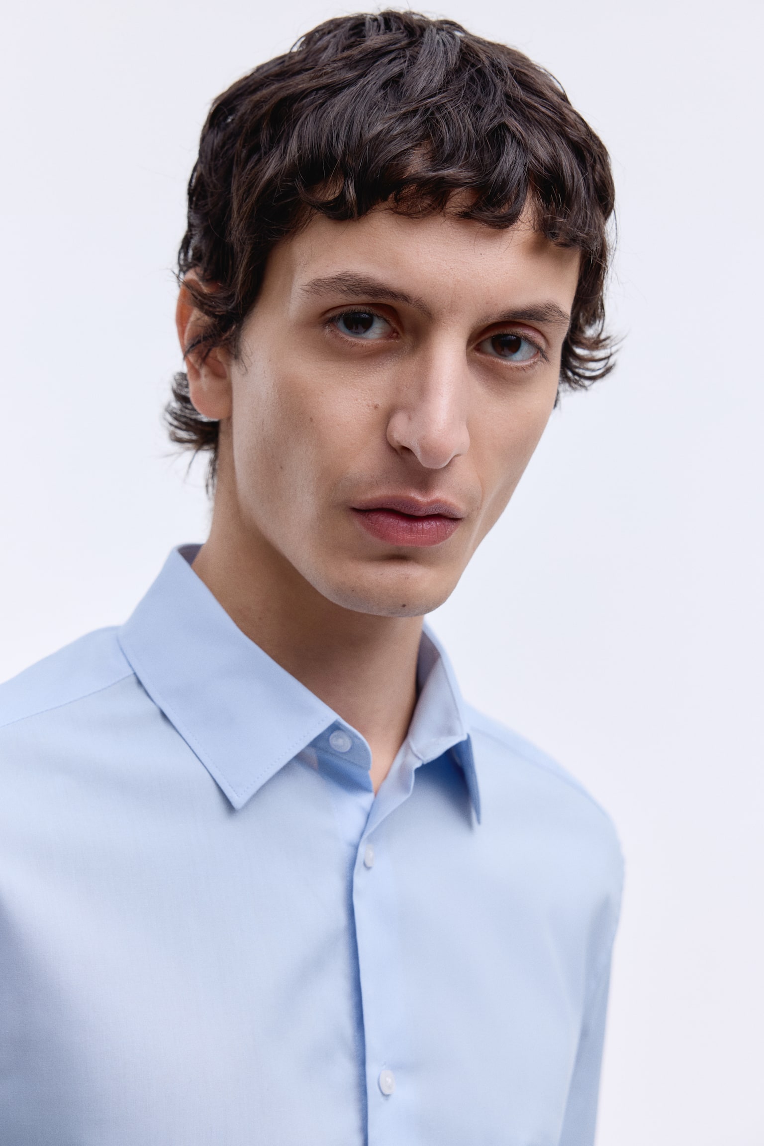 Camisa Slim Fit Easy-iron - Azul claro/Negro/Blanco/Azul claro/Franjas - 5