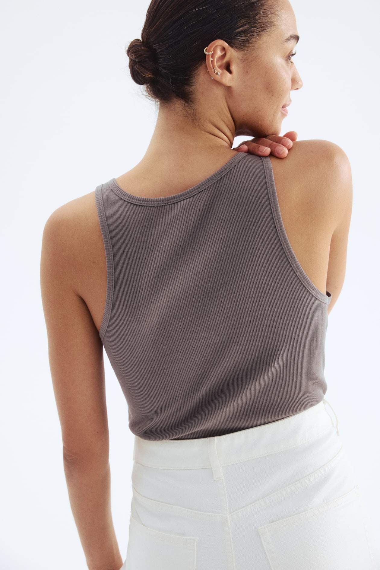 Ribbed Silk-Blend Tank Top - image 3
