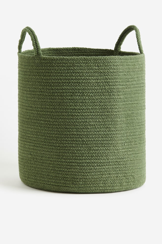 Cotton storage basket - Deep green/Light beige/Black/Brown/dc - 1