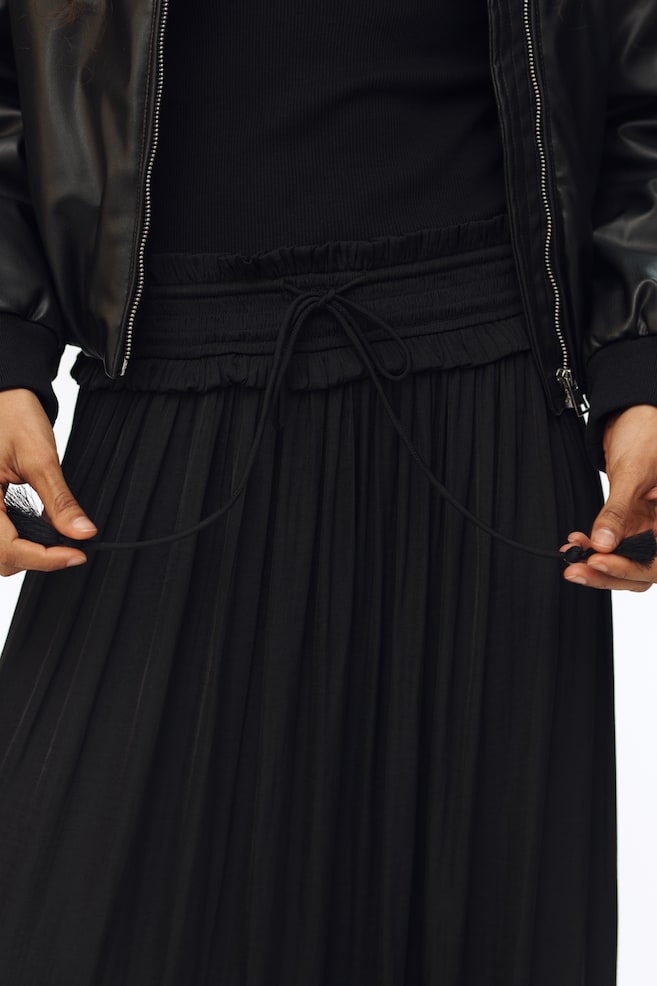 Falda maxi con borlas - Negro/Beige claro - 6