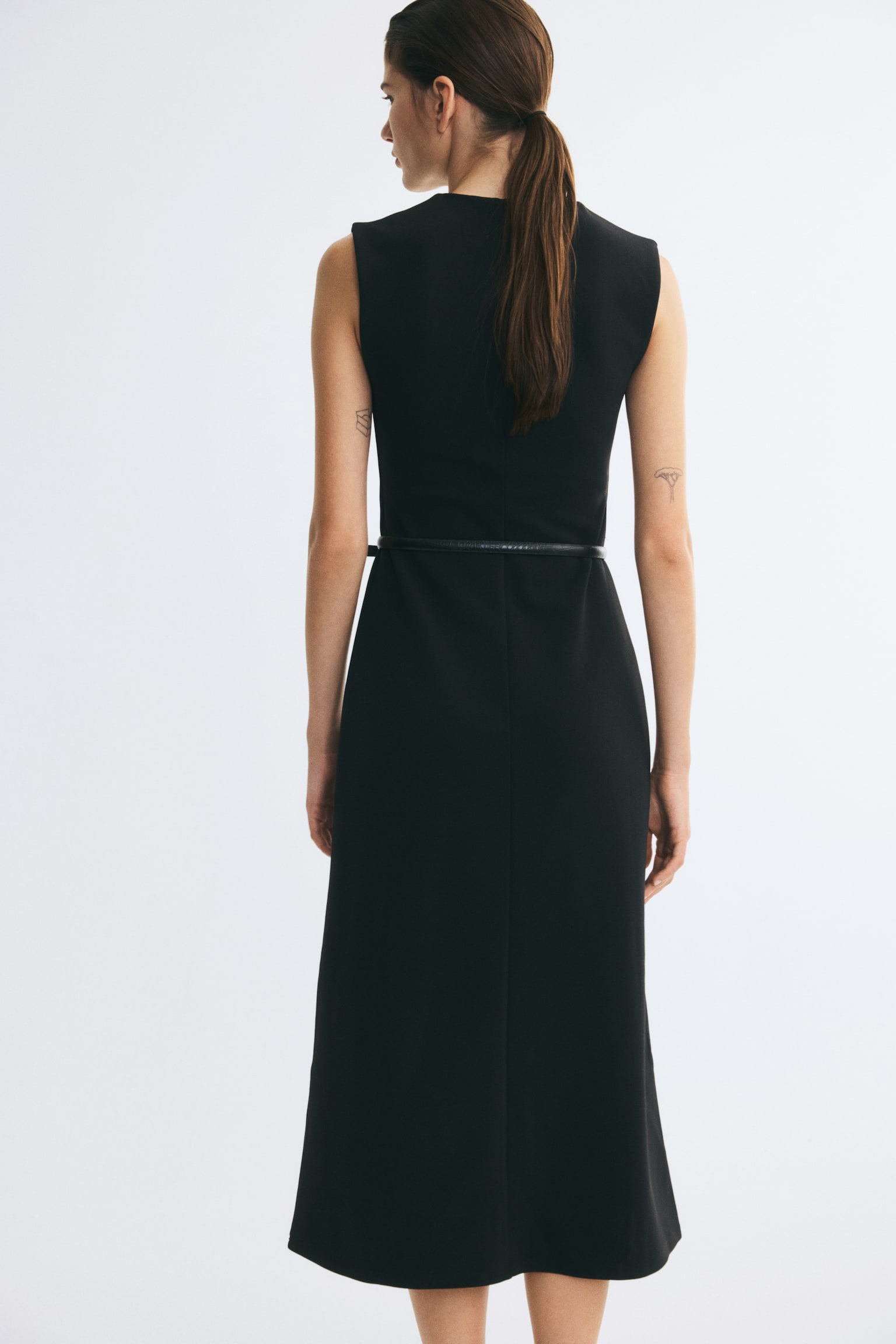 Женское платье H&M Belted Ponte, цвет: Чёрный — фото 4