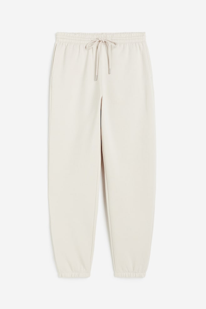 Pantaloni din molton din amestec de bumbac - Bej-deschis/Negru/Light grey marl/Gri - 1