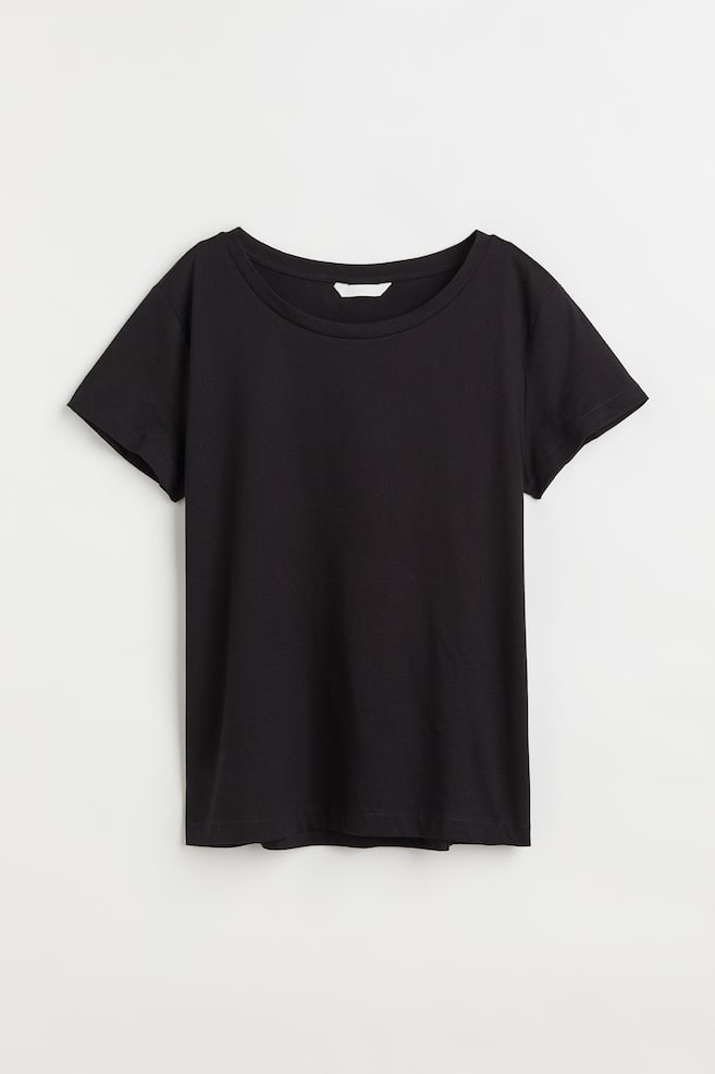 T-shirt i bomull - Sort/Hvit/Blå - 2