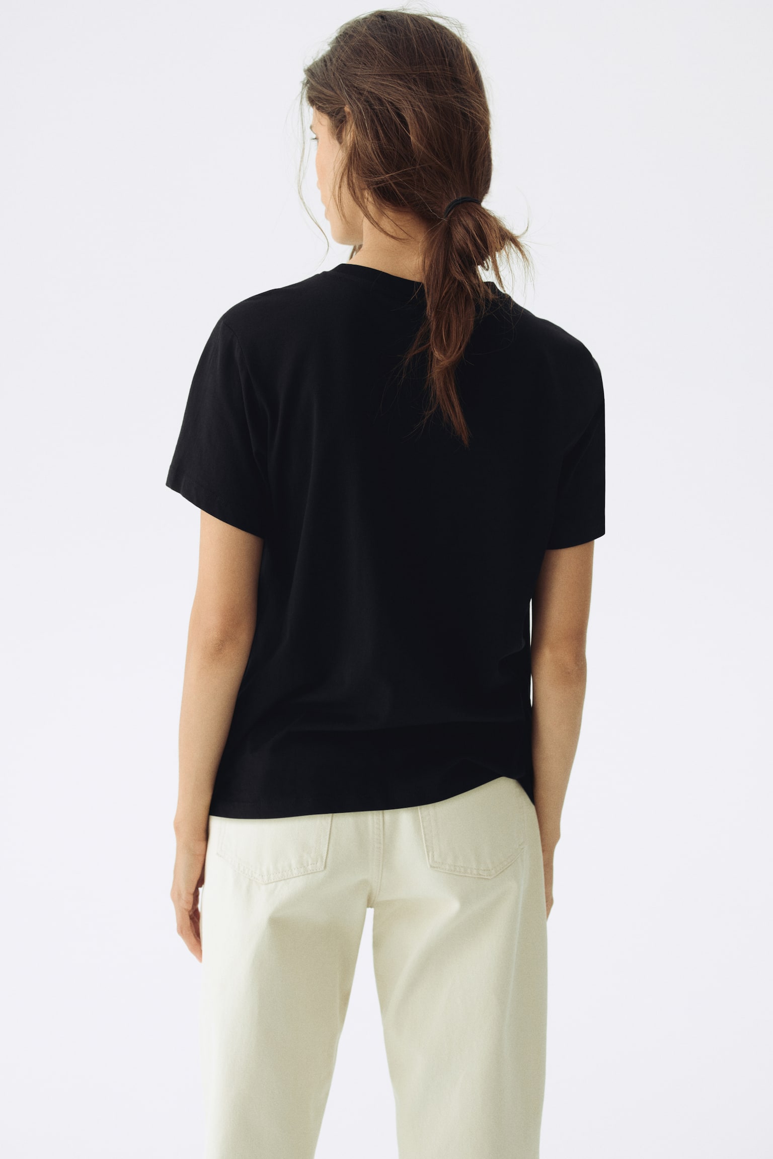 MAMA Cotton nursing T-shirt - Black/White/White/White/Black striped/Black - 3