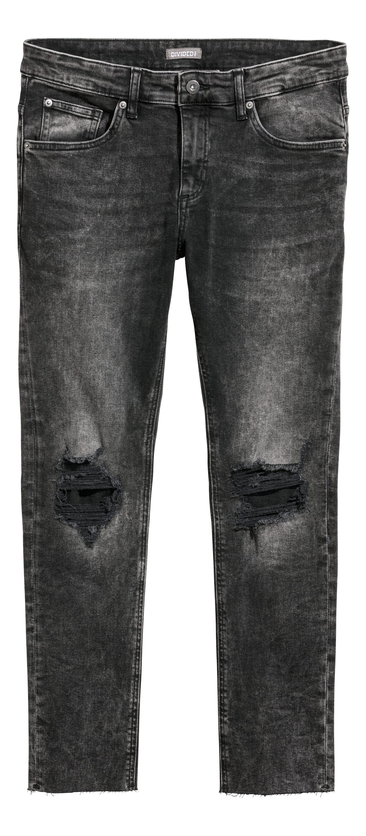 Super Skinny Trashed Jeans Black washed out Men H&M