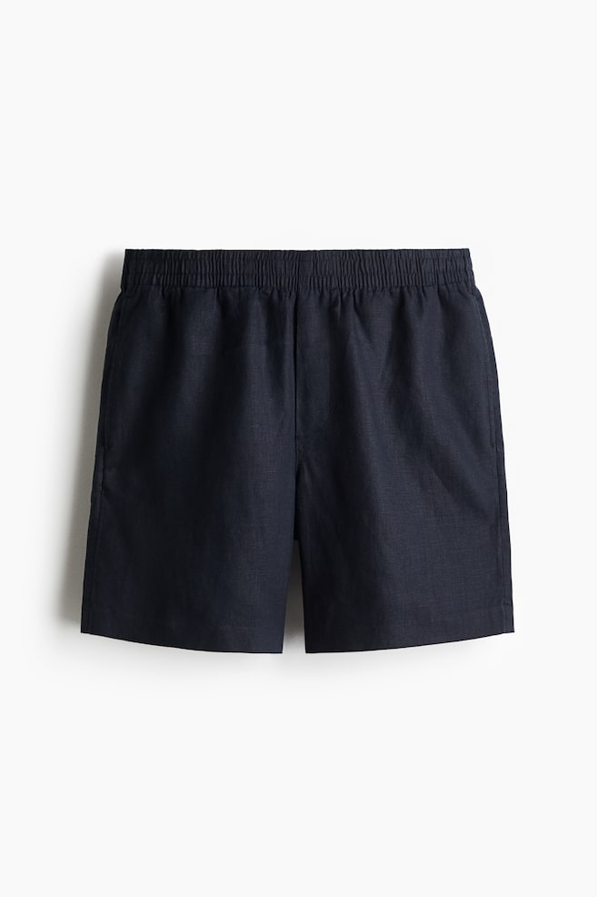 Shorts i hør Regular Fit - Marineblå/Grå/Sort/Mørk beige/Lys beige/Hvid - 1