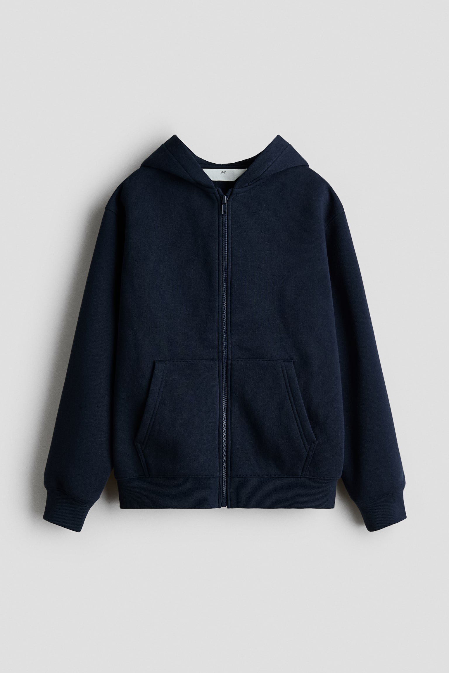 Hoodiejacke mit angerauter Innenseite - Marineblau/Hellgrau/Schwarz