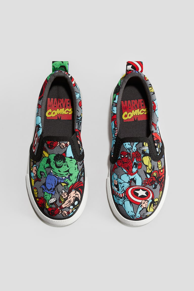 Vans Shoes Vans Marvel Line Printed Canvas Slip-On Shoes Dark Gray