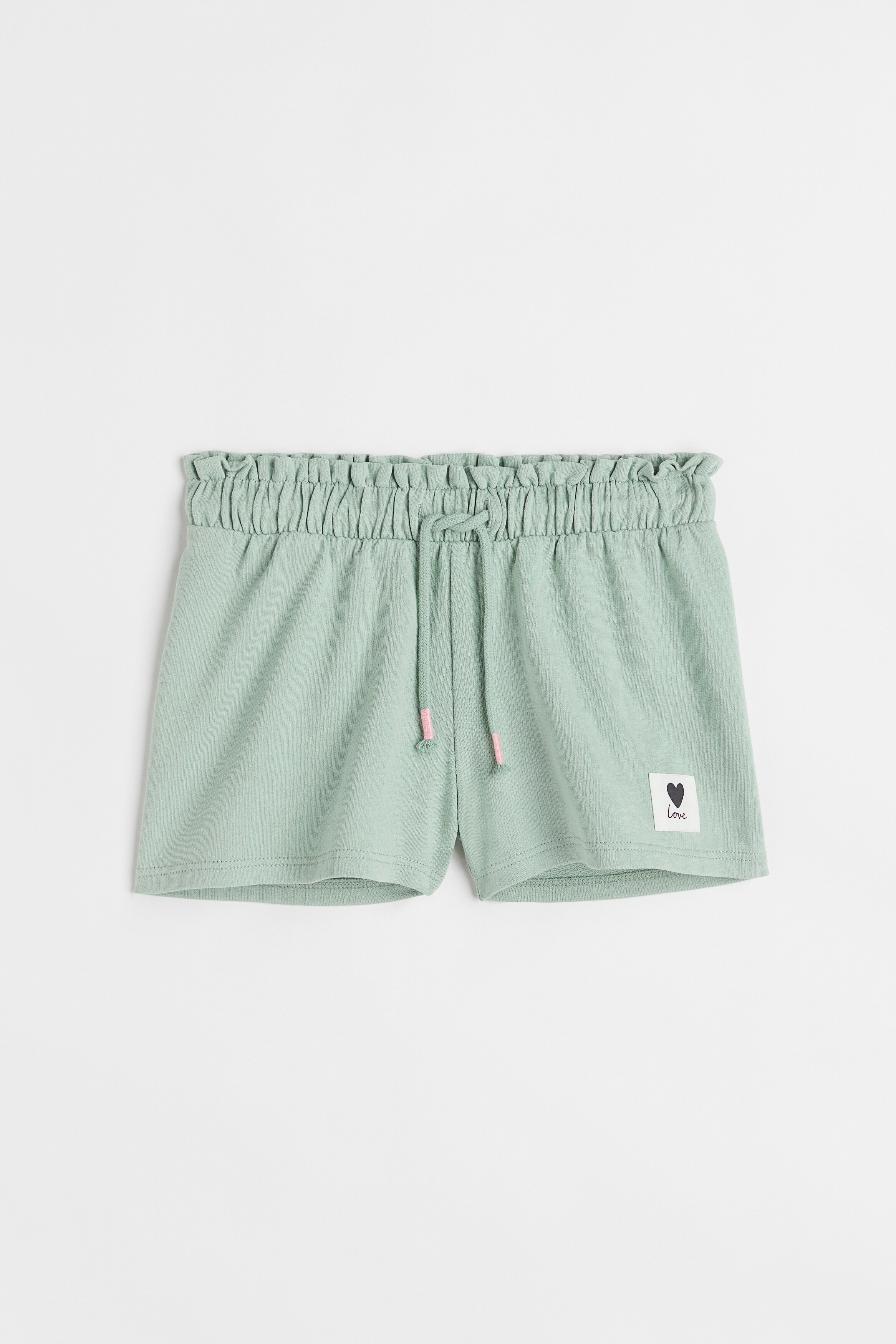 Flicka - Ljusgrön Cotton sweatshorts - Size: 92 (1½-2Y)  - H&M