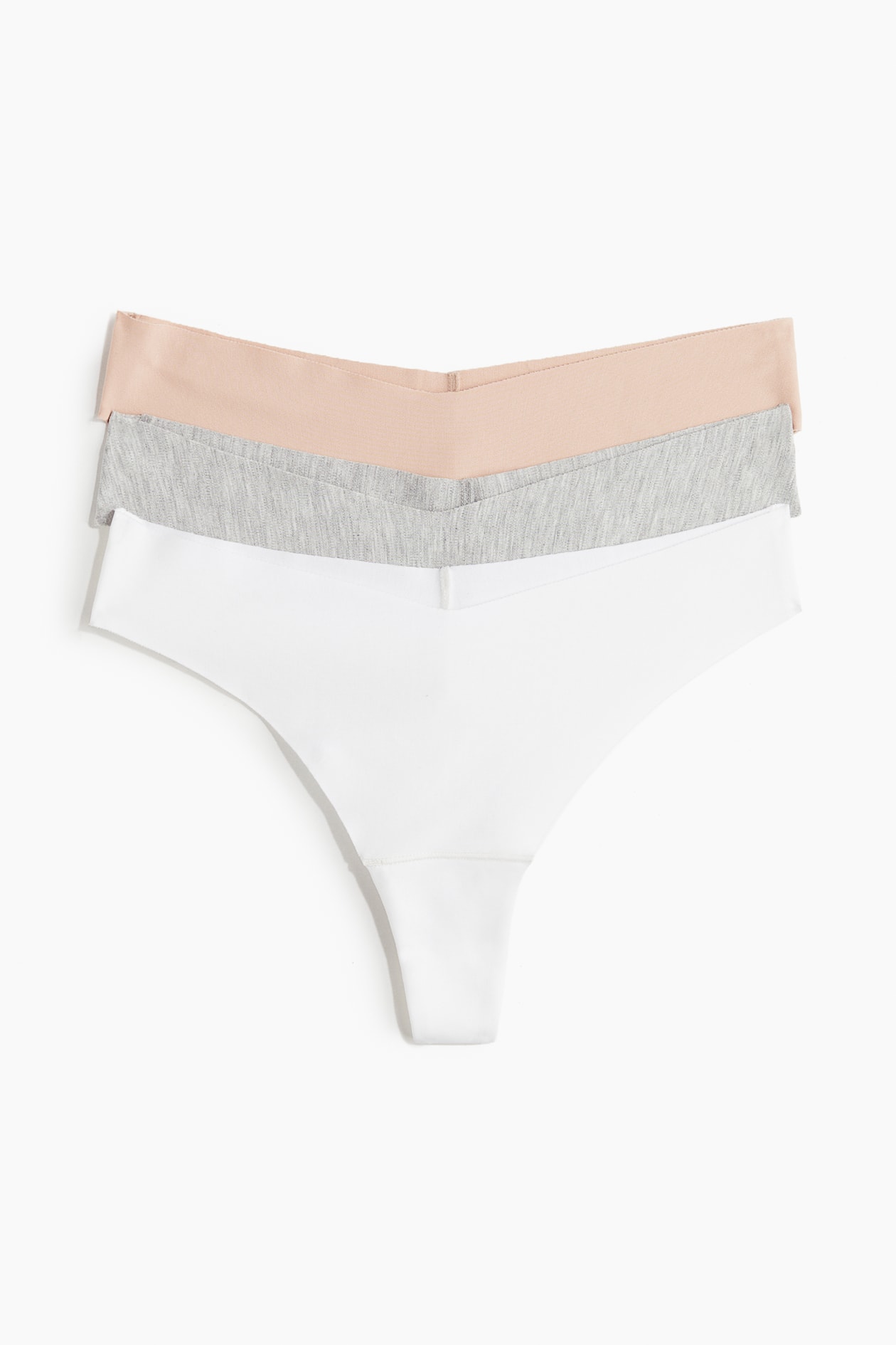 3er-Pack Unsichtbare Brazil Slips aus Baumwolle - Weiß/Beige ...