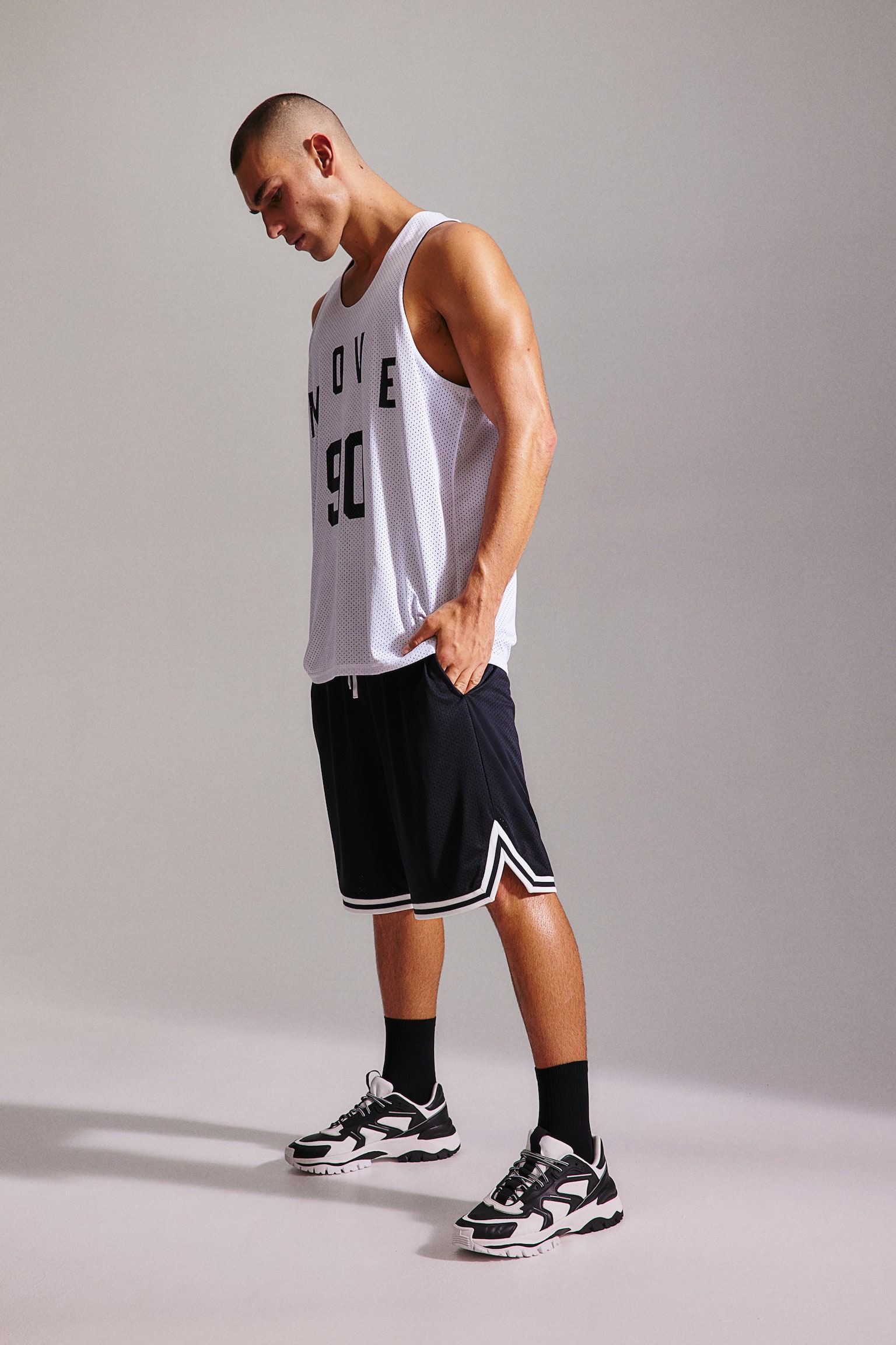 Loose Fit Basketball Jersey In DryMove™ - White/Move 90/Light khaki green - 5