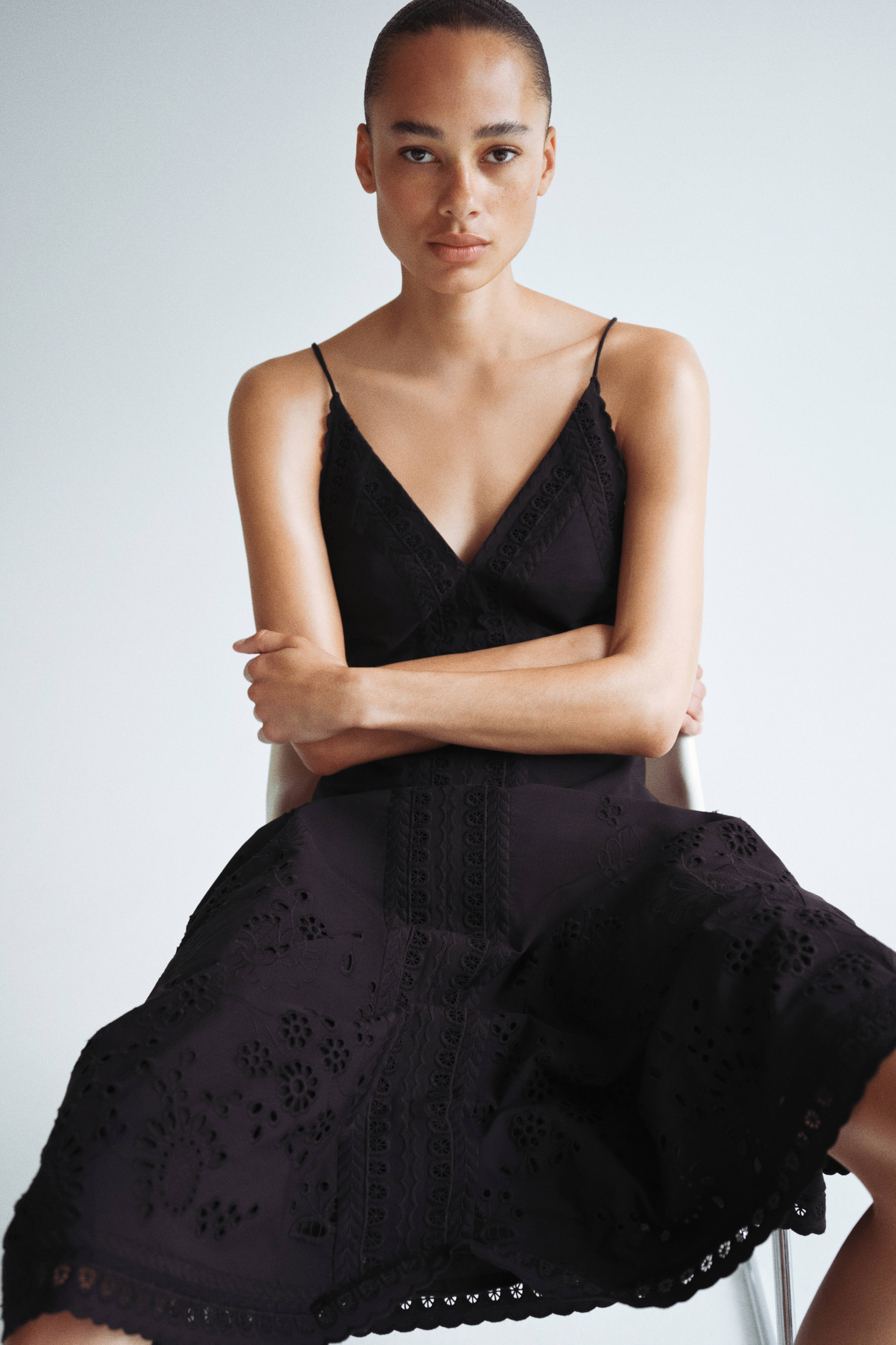 Eyelet-Embroidered Strappy Dress
