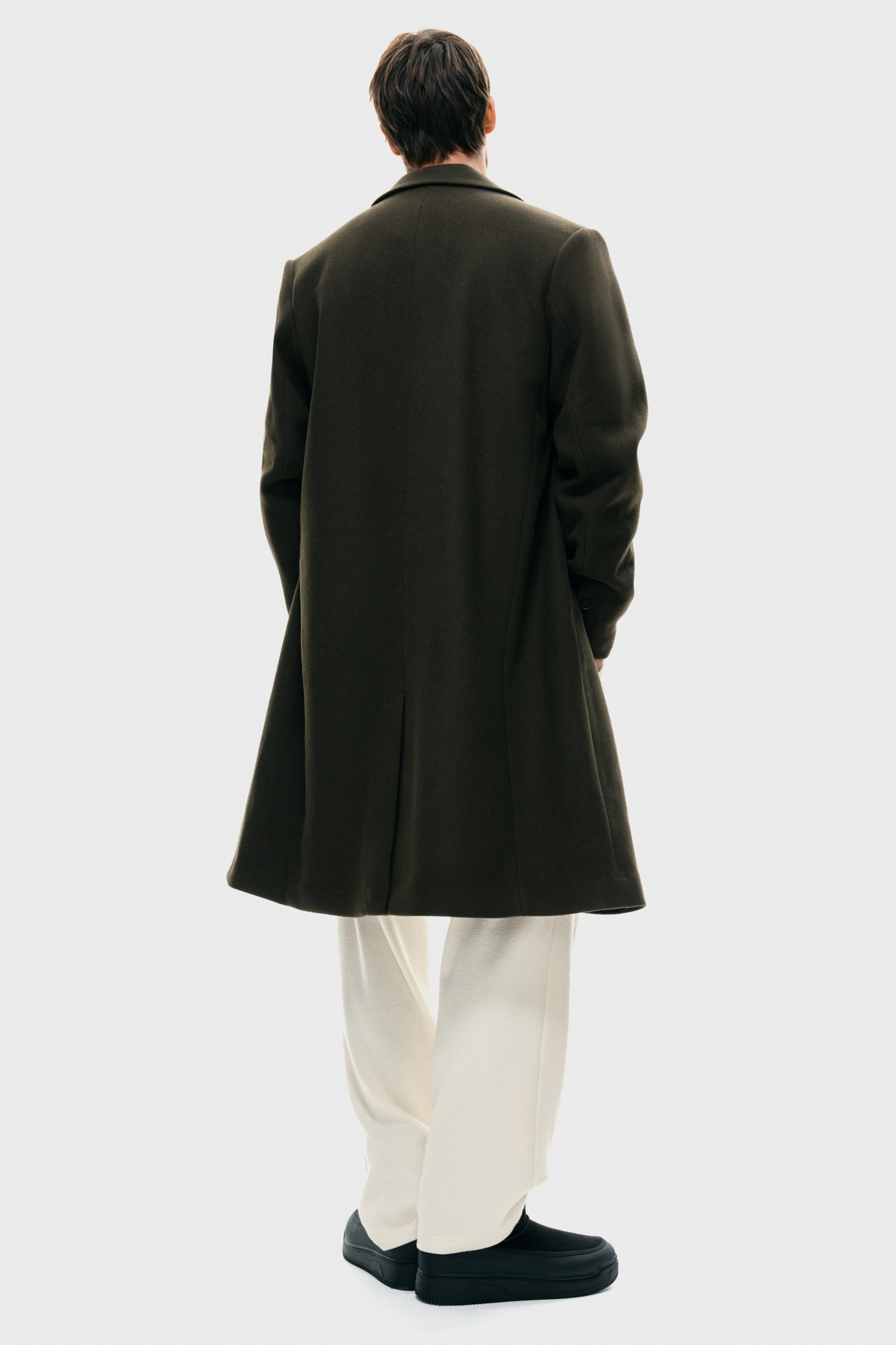 View larger image: Single-breasted wool-blend coat - Dark khaki green - Men | H&M IN 5