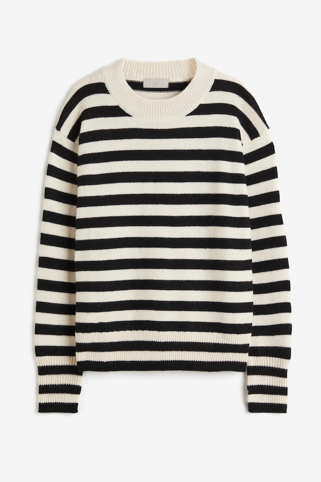 Fine-knit jumper - Black/Striped/Cream/Black/Dusty blue/dc - 2