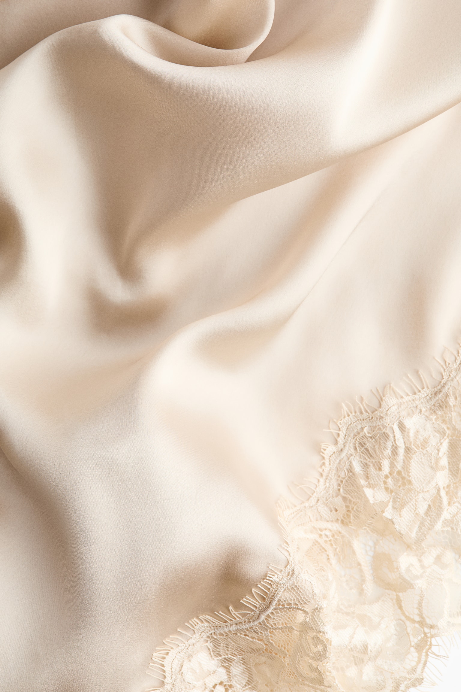 Satin halterneck dress - Light beige/Black - 5