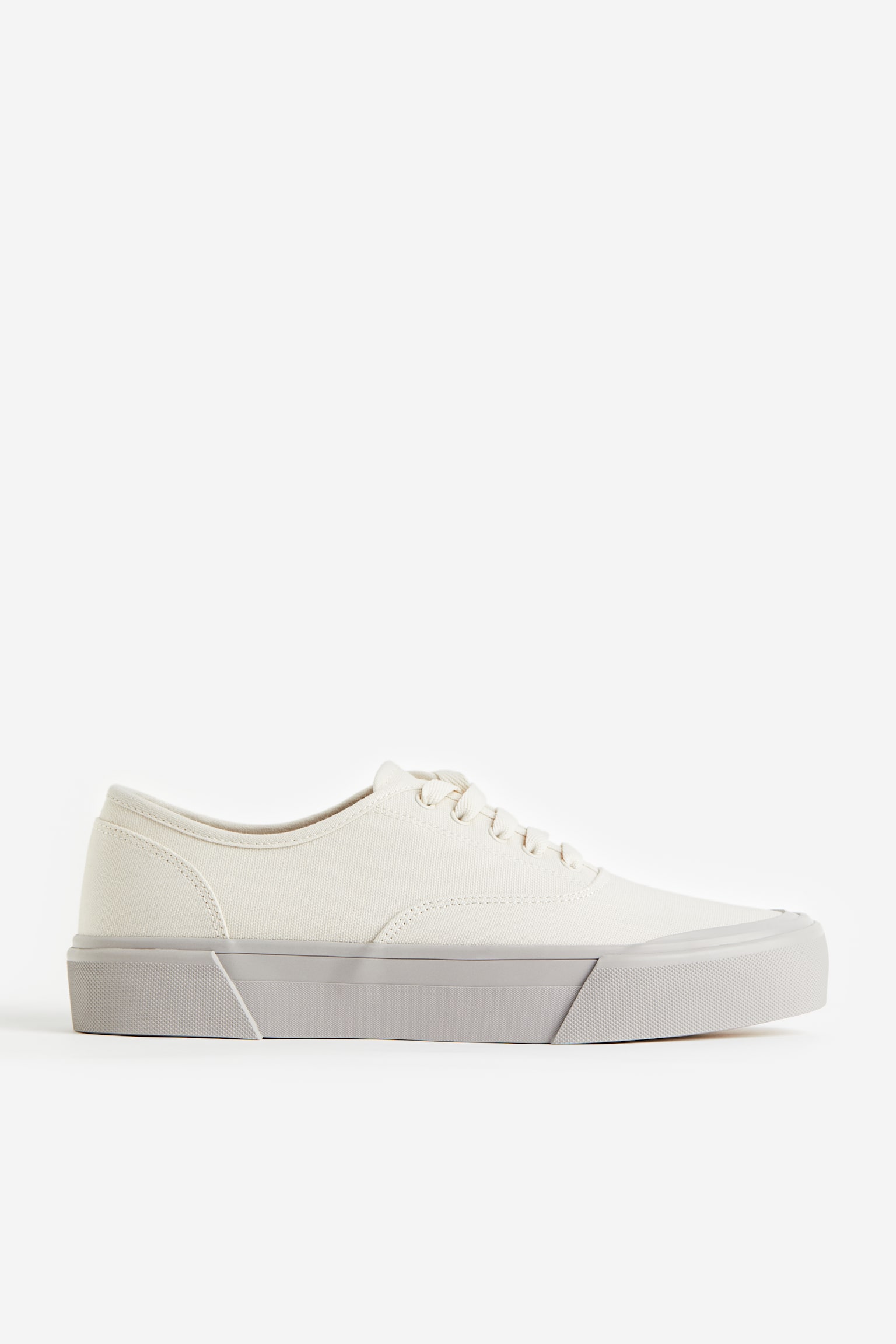 Canvas Sneakers - White/Grey - 1