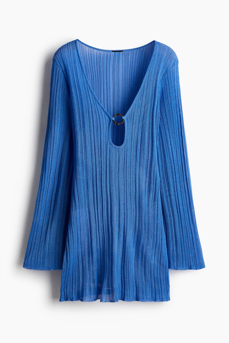 Women's Blue Rib-knit beach dress | H&M GB