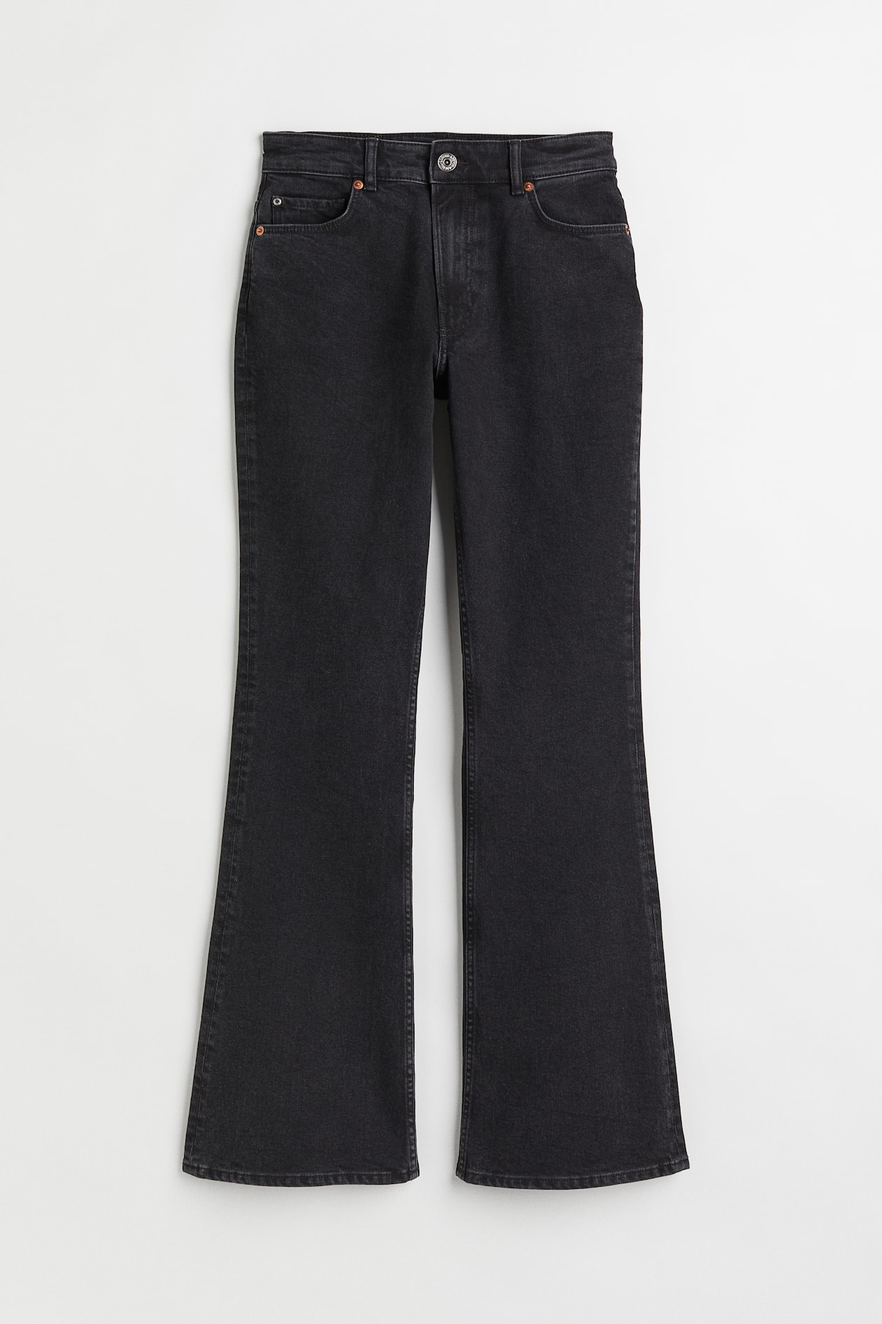 Flared Jeans - Regular waist - Long - Black - Ladies | H&M US