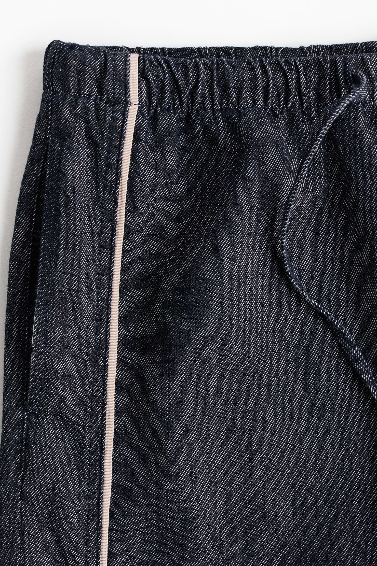 Denim drawstring trousers - Dark denim blue - 5