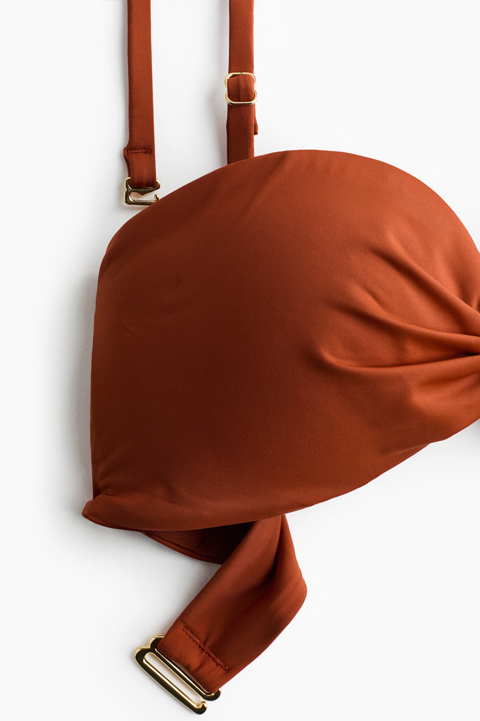 Padded bandeau bikini top - Dark orange/Dark brown/Leopard print - 2