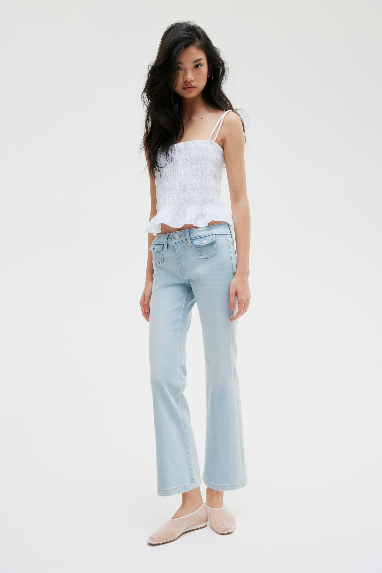 Flared Low Ankle Jeans