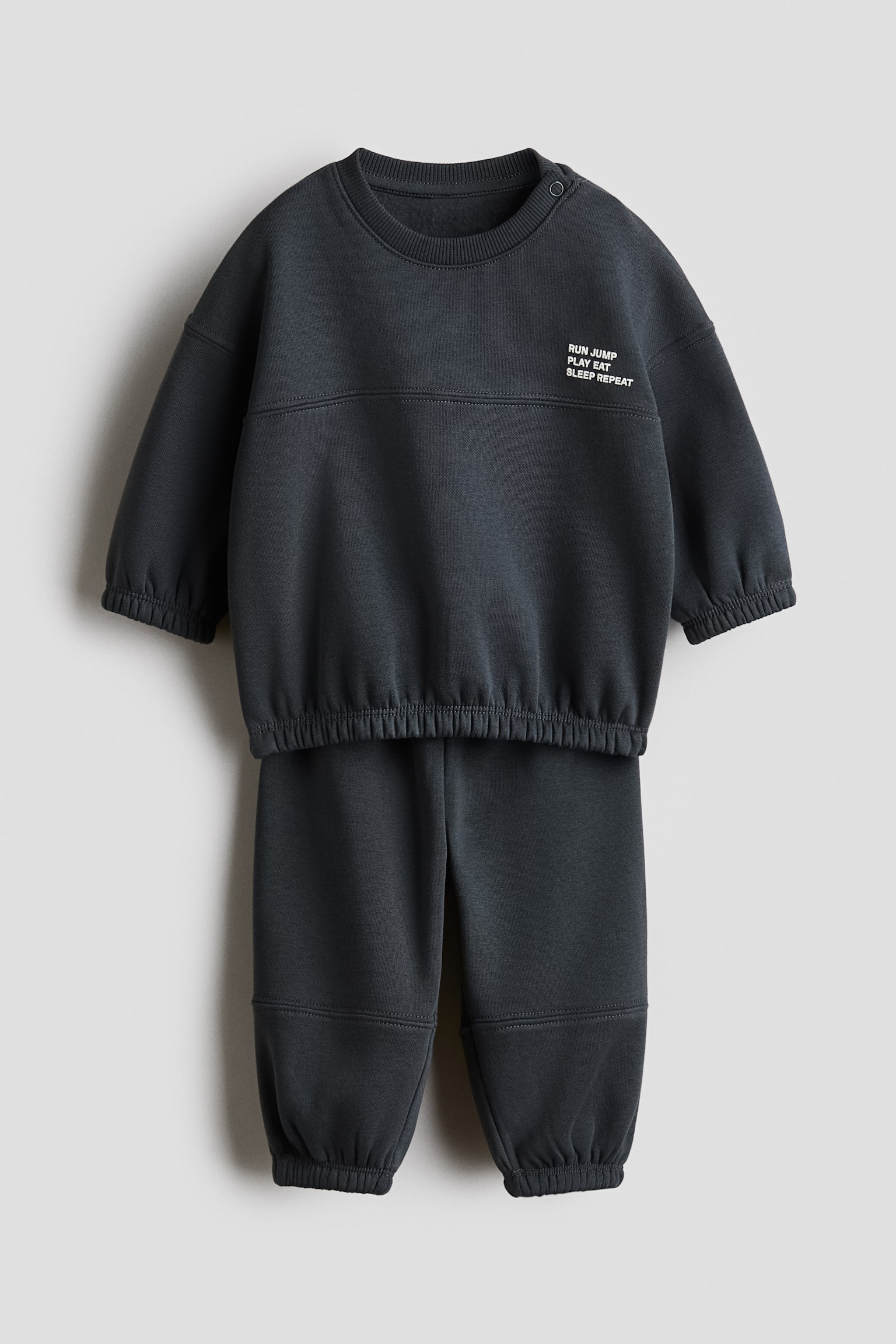 Детский комплект H&M 2-Piece Sweatshirt and Joggers Set, цвет: Серый — фото 1
