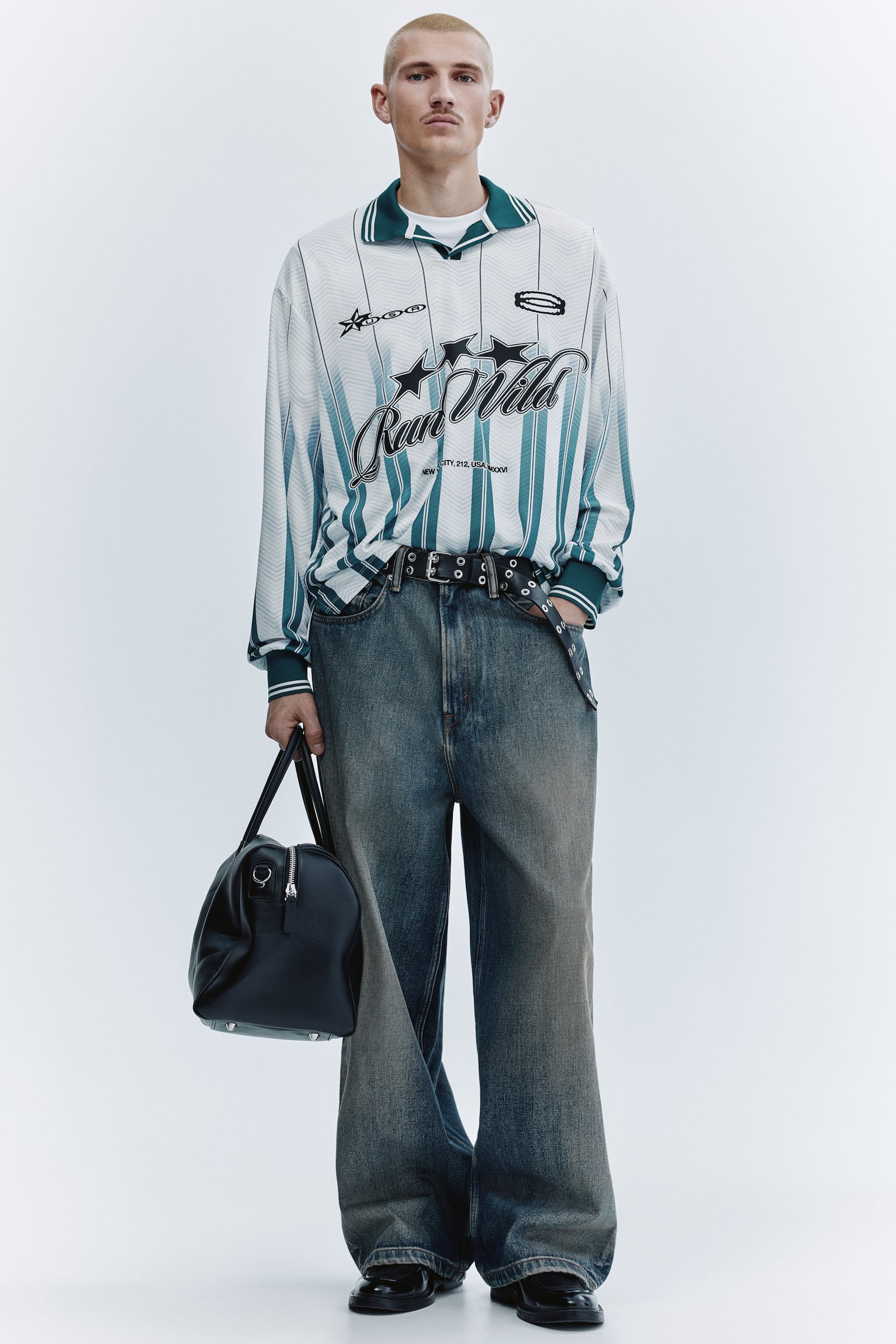 Loose Fit Football shirt - White/Run Wild - 1