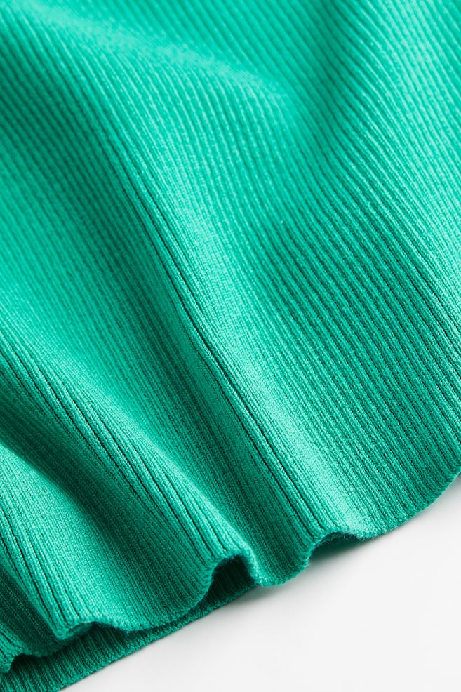 Rib-knit bodycon dress - Green/Black - 2