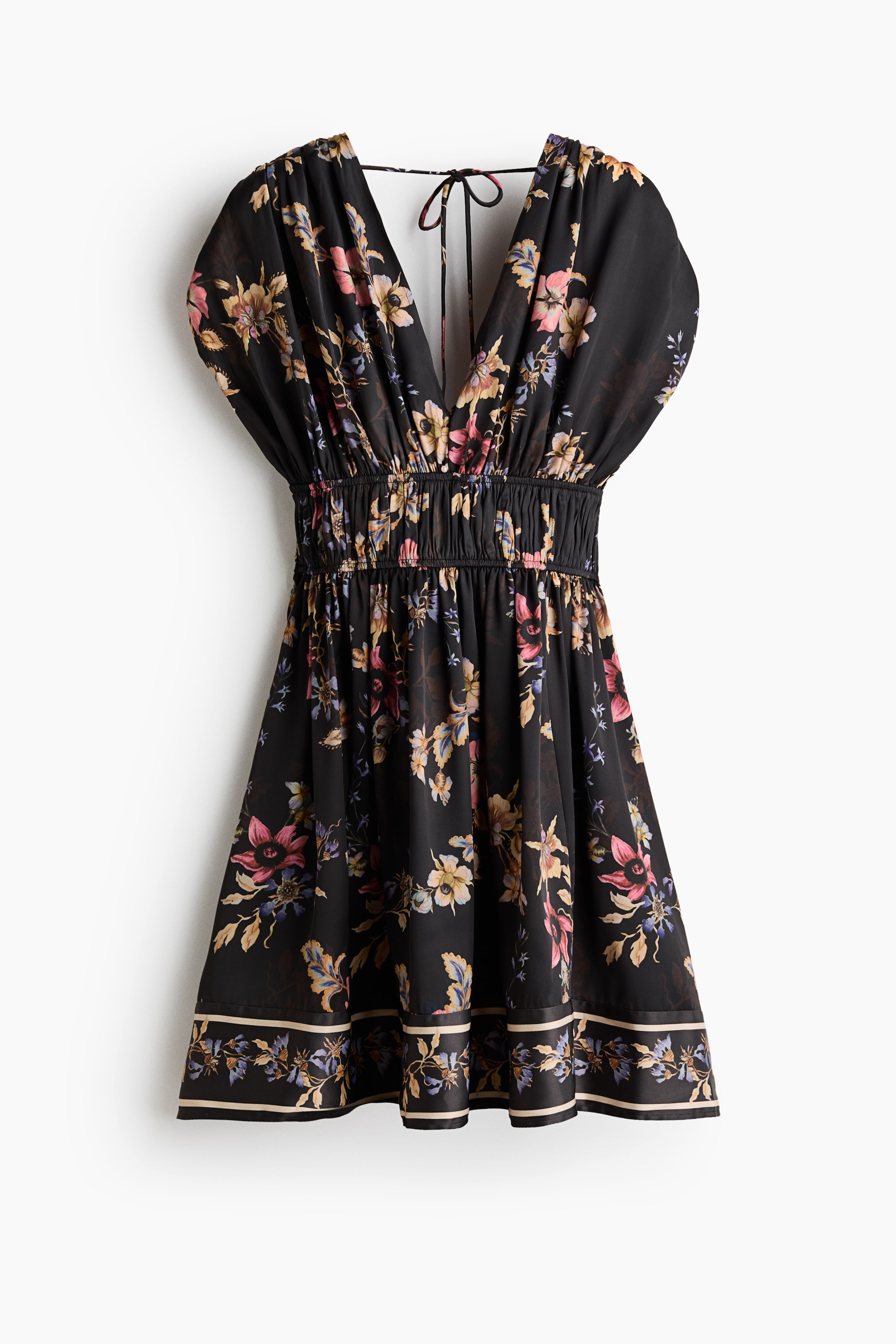 Draped Tie-Detail Dress