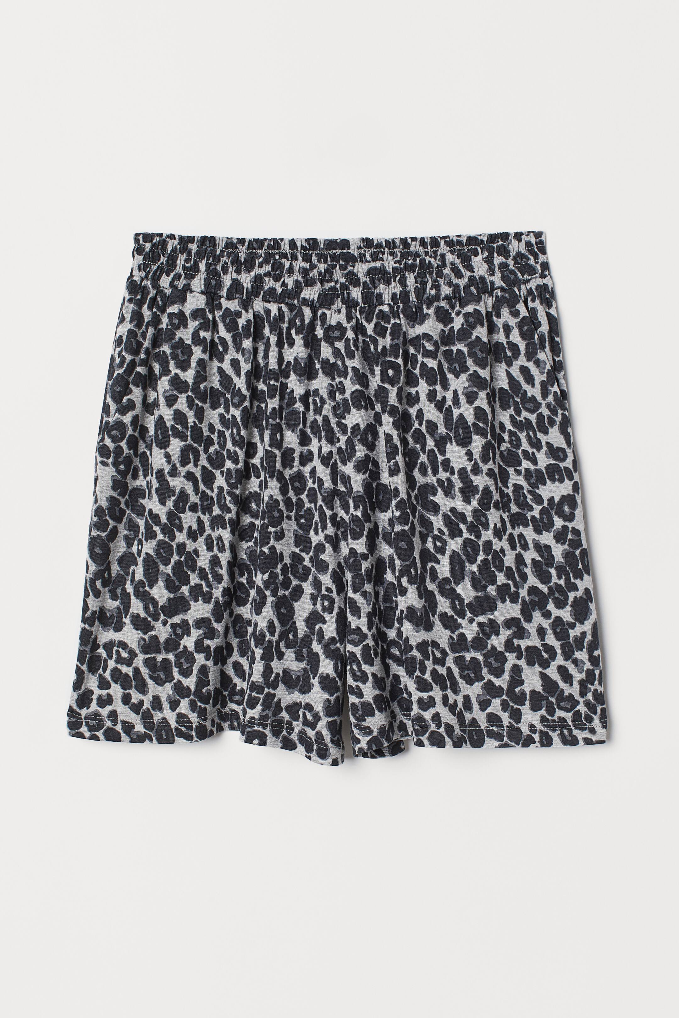 Short de Muay Thai Wicked One Leopard Gris-Noir